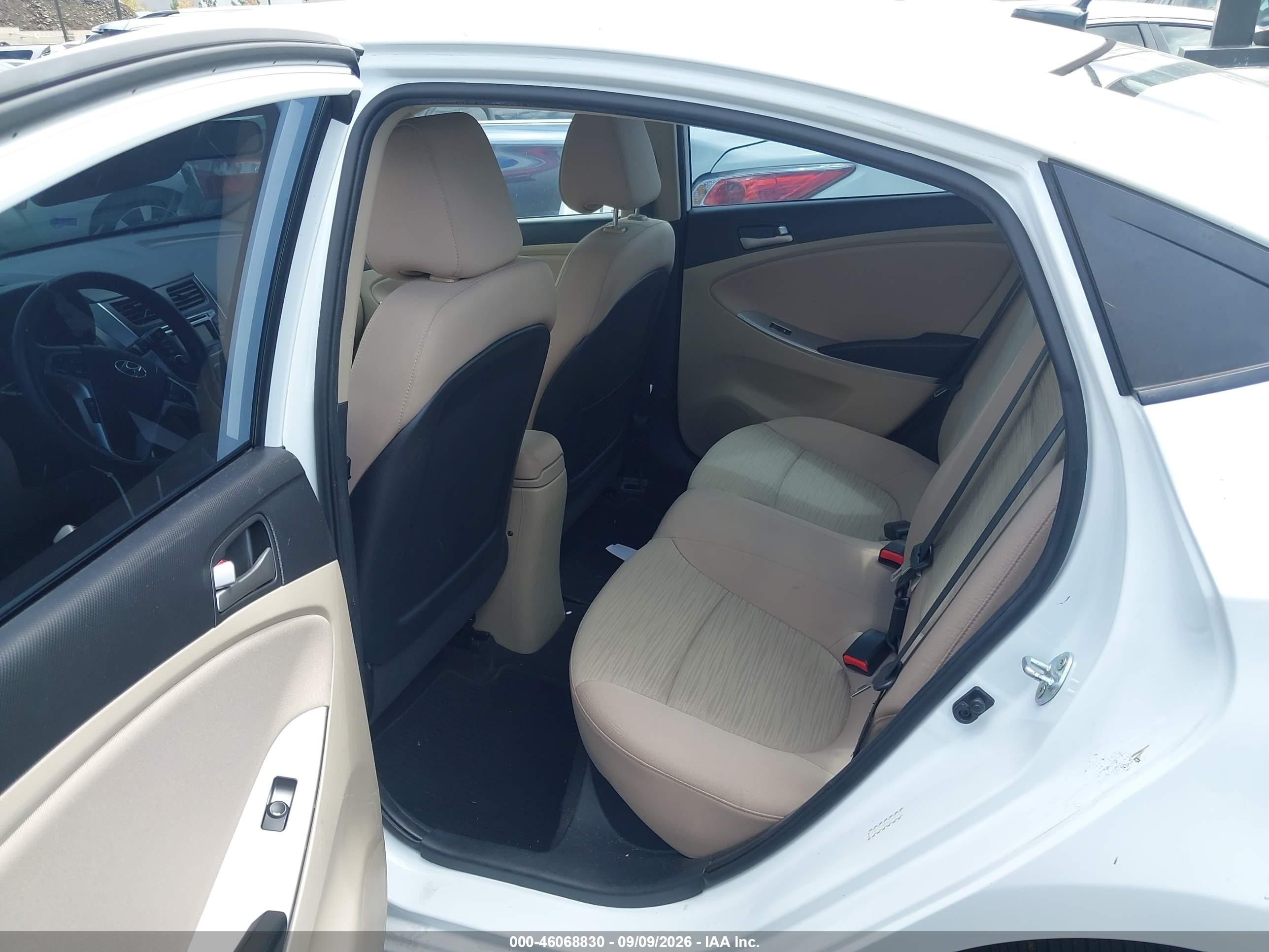 2017 Hyundai Accent VIN KMHCT4AE5HU250145 IAAI salvage auction — Rear End, Salvage Certificate (California), sold $1,750 on 2026-09-24 (photo 8)