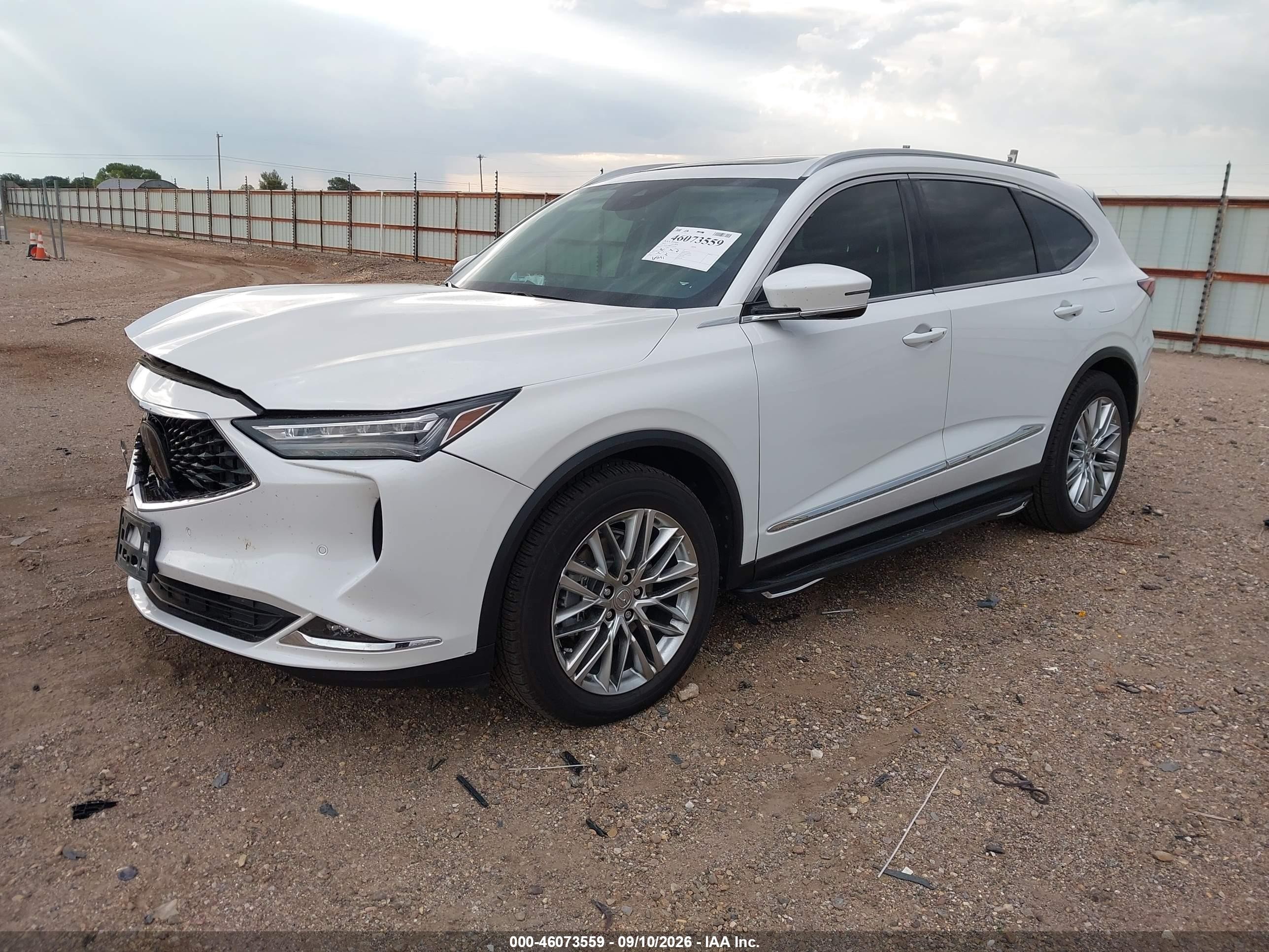 2022 Acura MDX VIN 5J8YE1H80NL000236 IAAI salvage auction — Unknown, Salvage (Texas), sold $11,500 on 2026-09-24 (photo 2)