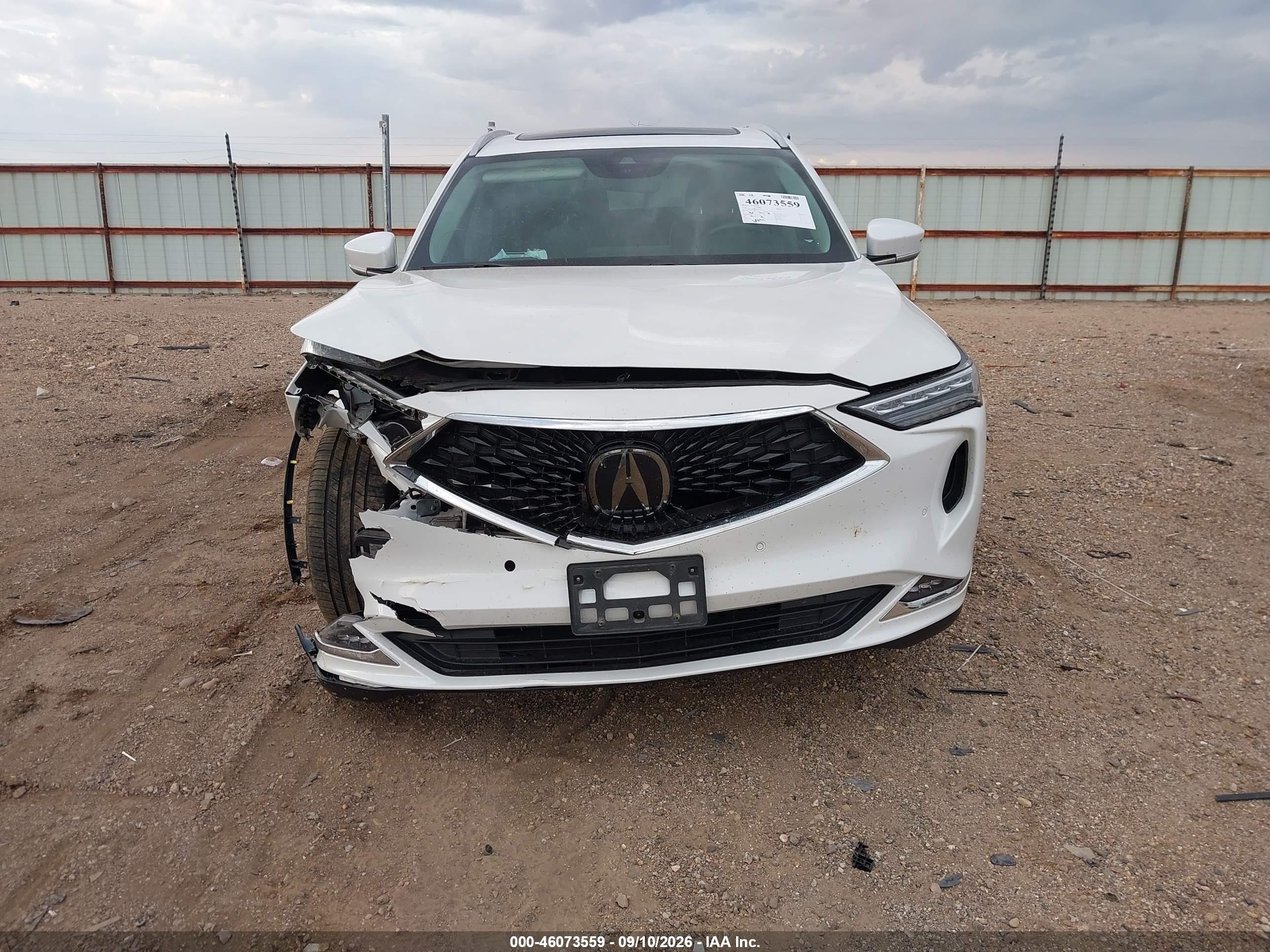 2022 Acura MDX VIN 5J8YE1H80NL000236 IAAI salvage auction — Unknown, Salvage (Texas), sold $11,500 on 2026-09-24 (photo 6)
