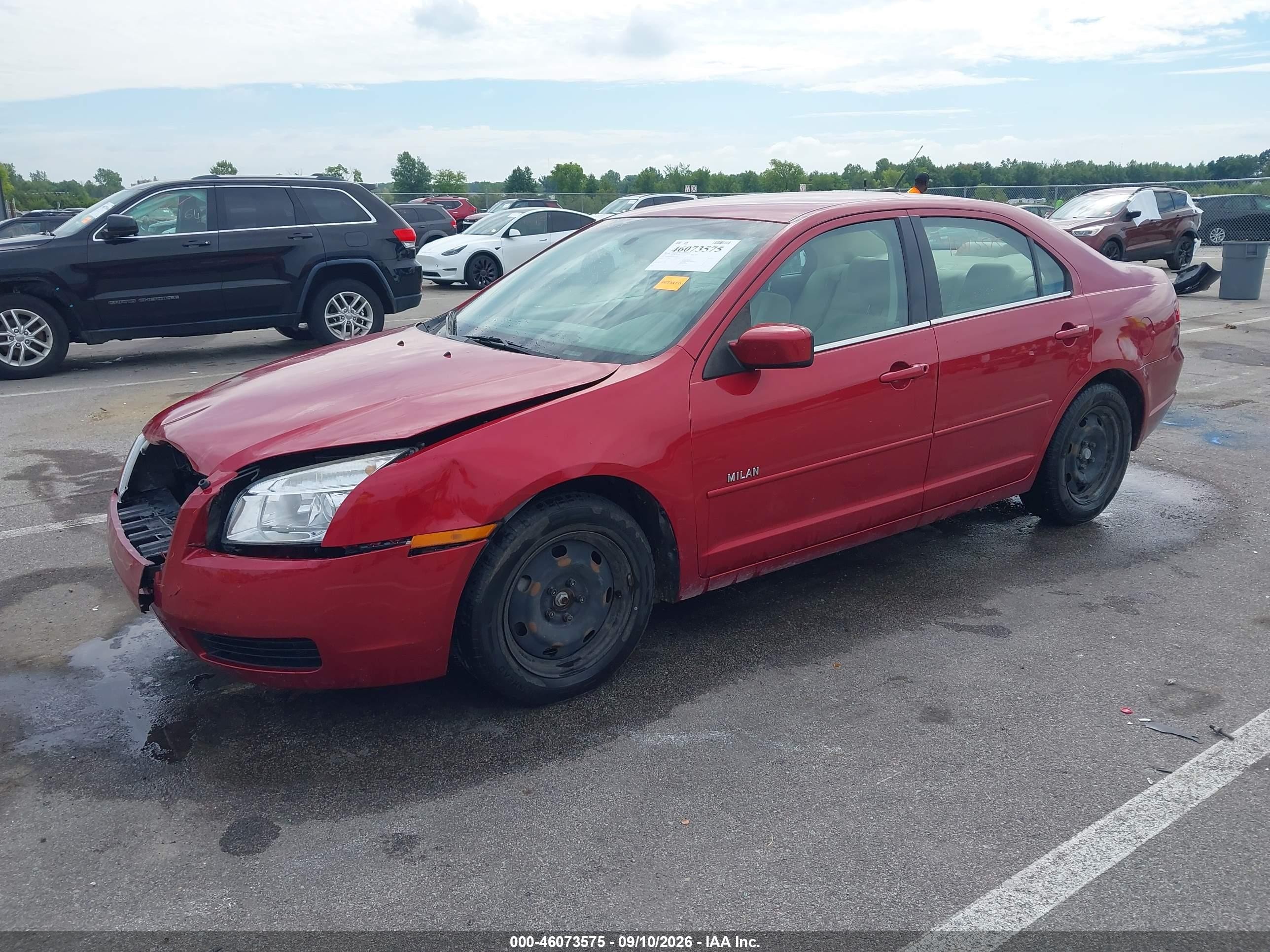 2007 Mercury Milan VIN 3MEHM07Z47R670316 IAAI salvage auction — Front End, Clear (Indiana), sold $450 on 2026-10-09 (photo 2)