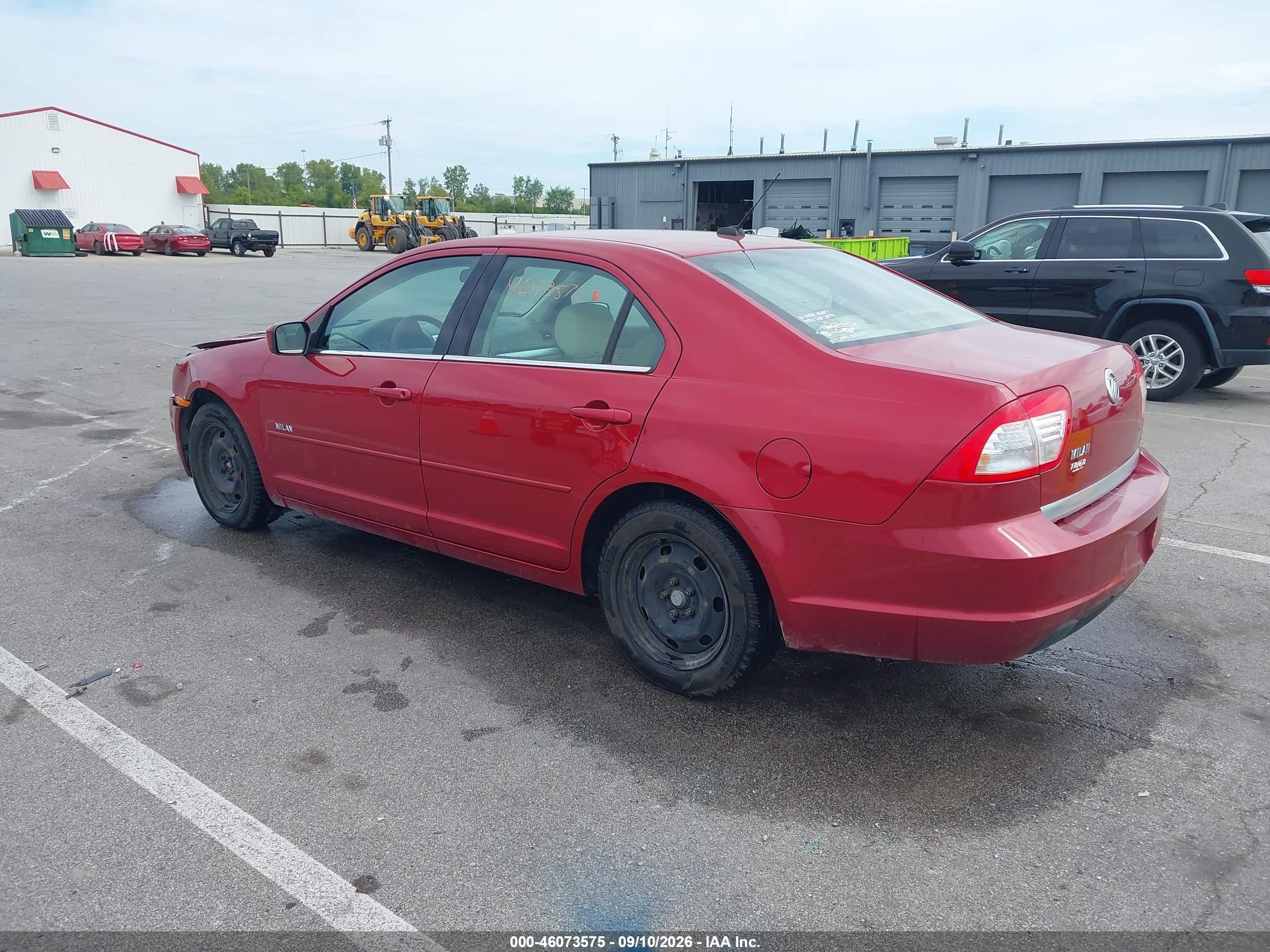 2007 Mercury Milan VIN 3MEHM07Z47R670316 IAAI salvage auction — Front End, Clear (Indiana), sold $450 on 2026-10-09 (photo 3)
