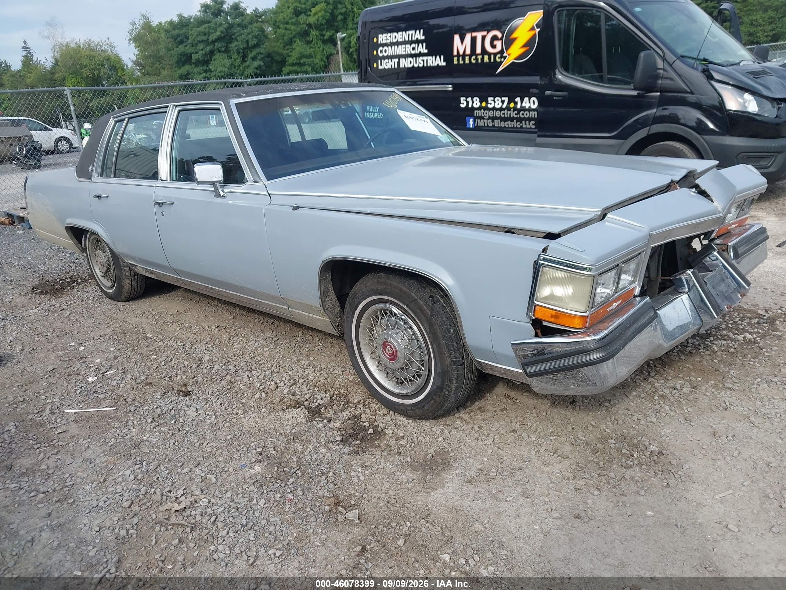 1988 Cadillac Brougham VIN 1G6DW51YXJ9717233 IAAI salvage auction — Front End, Mv-907A (New York), sold $475 on 2026-09-25 (photo 1)