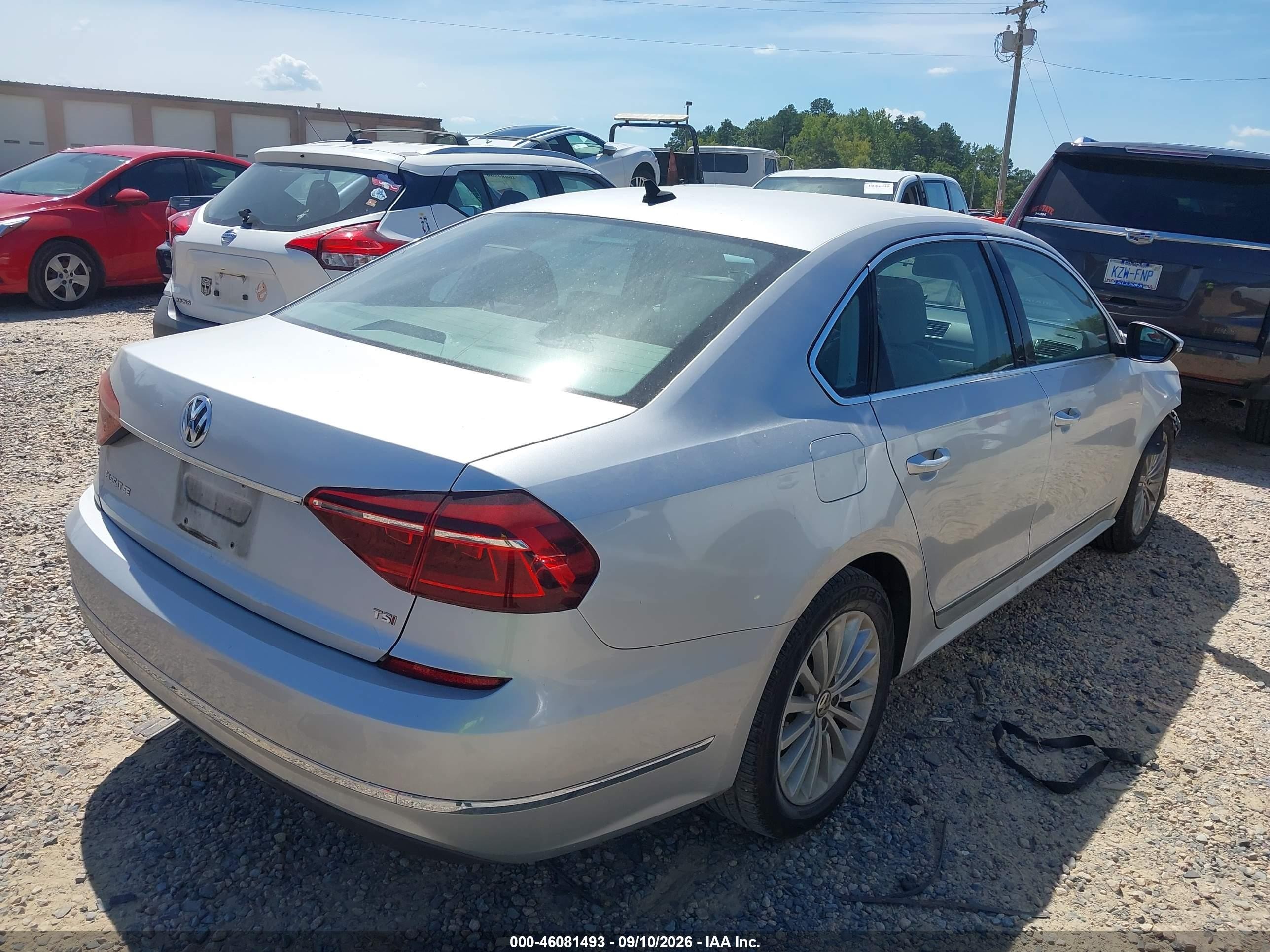 2017 Volkswagen Passat VIN 1VWBT7A30HC023643 IAAI salvage auction — Unknown, Salvage (North Carolina), sold $2,250 on 2026-09-24 (photo 4)