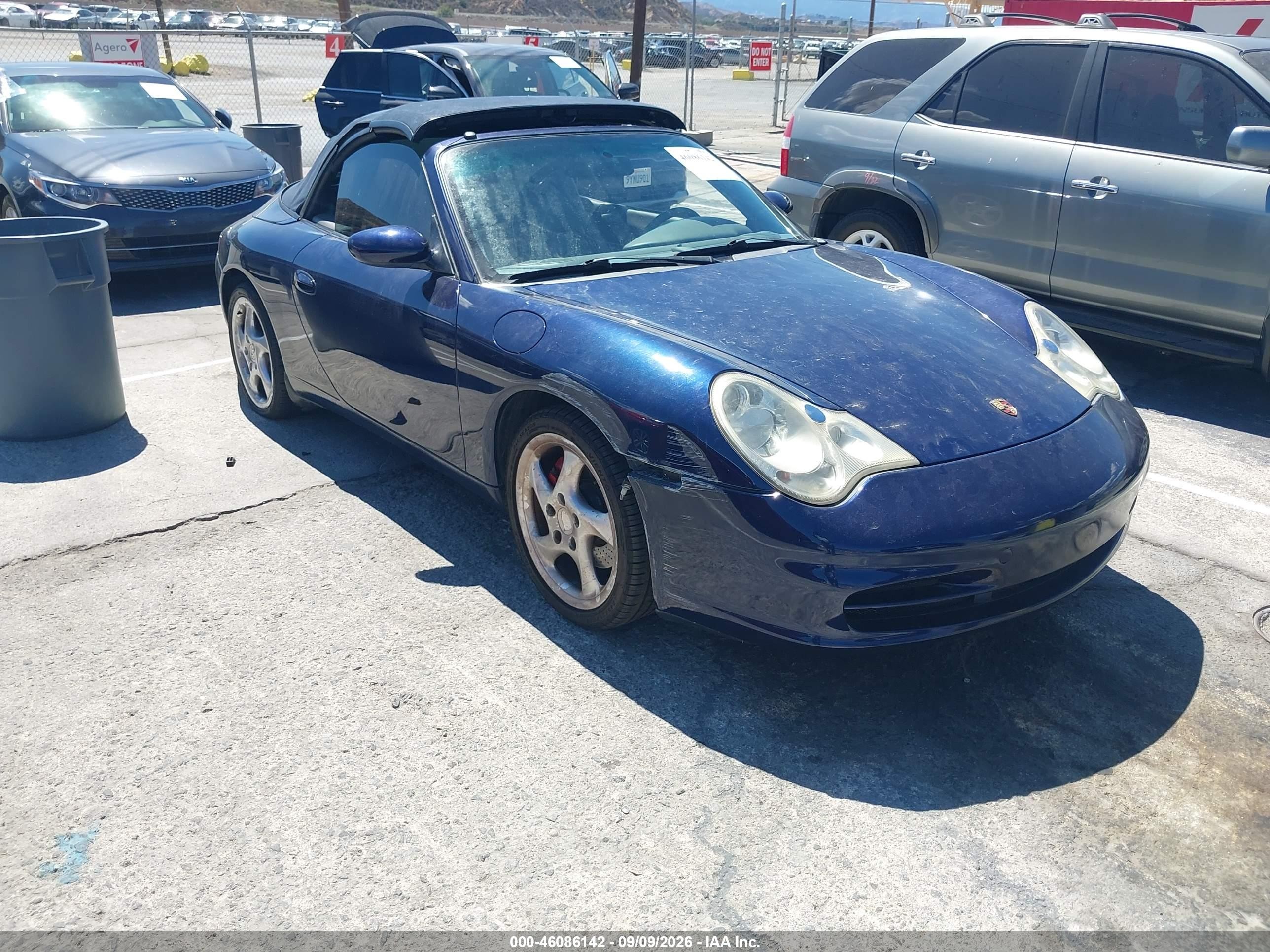 2002 Porsche 911 VIN WP0CA29952S655303 IAAI salvage auction — Rear End, Salvage (California), sold $6,700 on 2026-09-24 (photo 1)