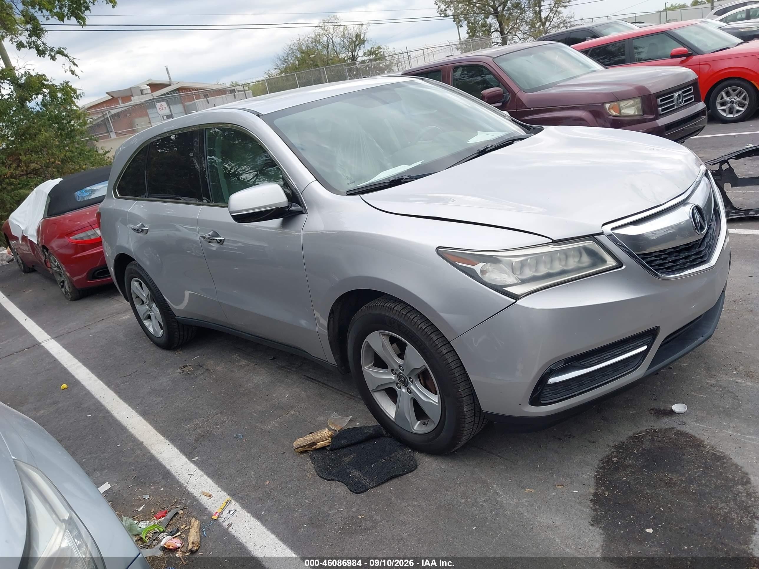2015 Acura Mdx VIN 5FRYD3H2XFB011711 IAAI salvage auction — Front End, Salvage (Tennessee), sold $2,050 on 2026-09-21 (photo 1)