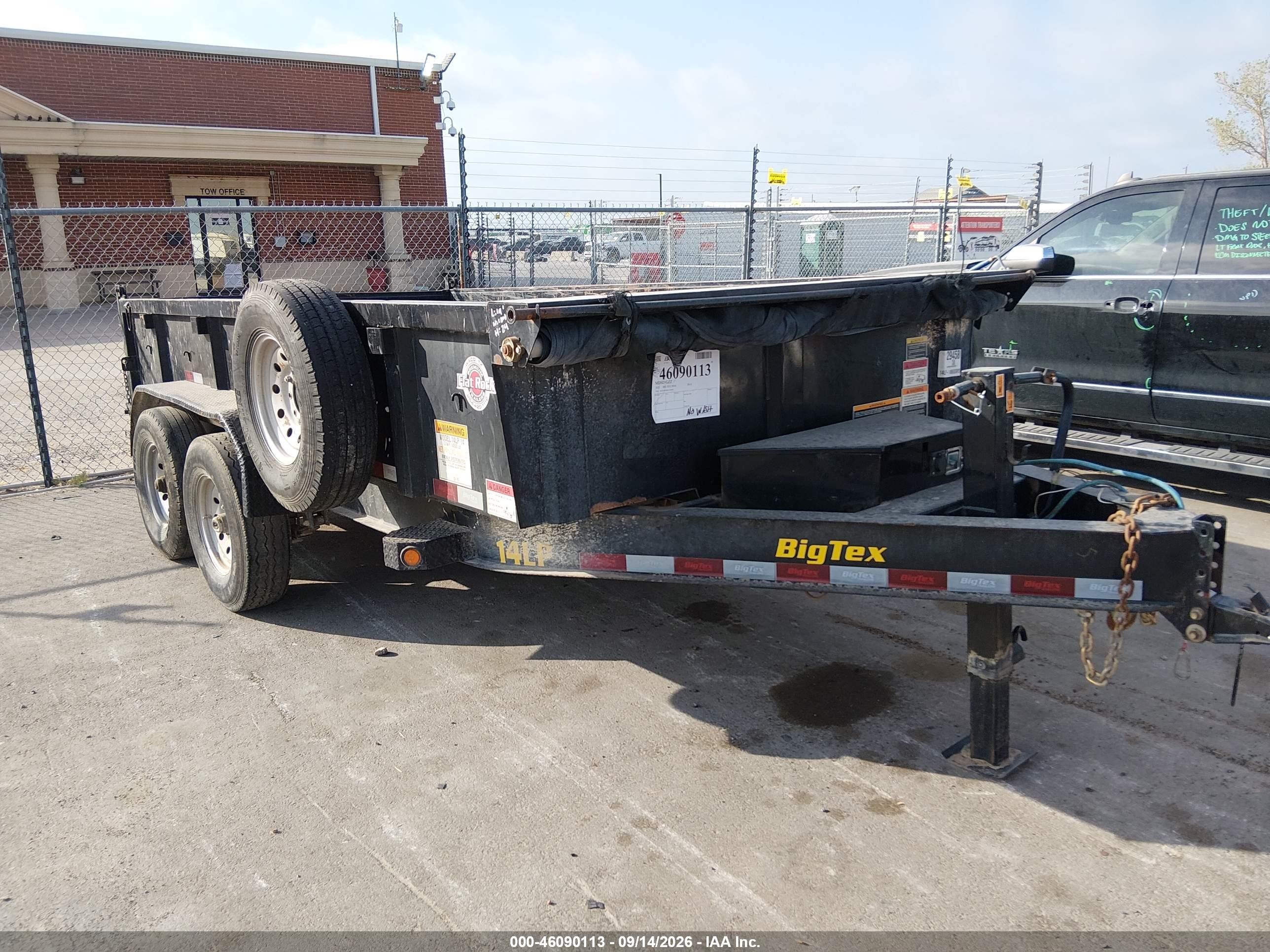2022 Big Tex Trailer Co Inc Big Tex Trailer Co Inc VIN 16V1D1928N5129458 IAAI salvage auction — Unknown, Salvage (Texas), sold $6,200 on 2026-09-24 (photo 1)