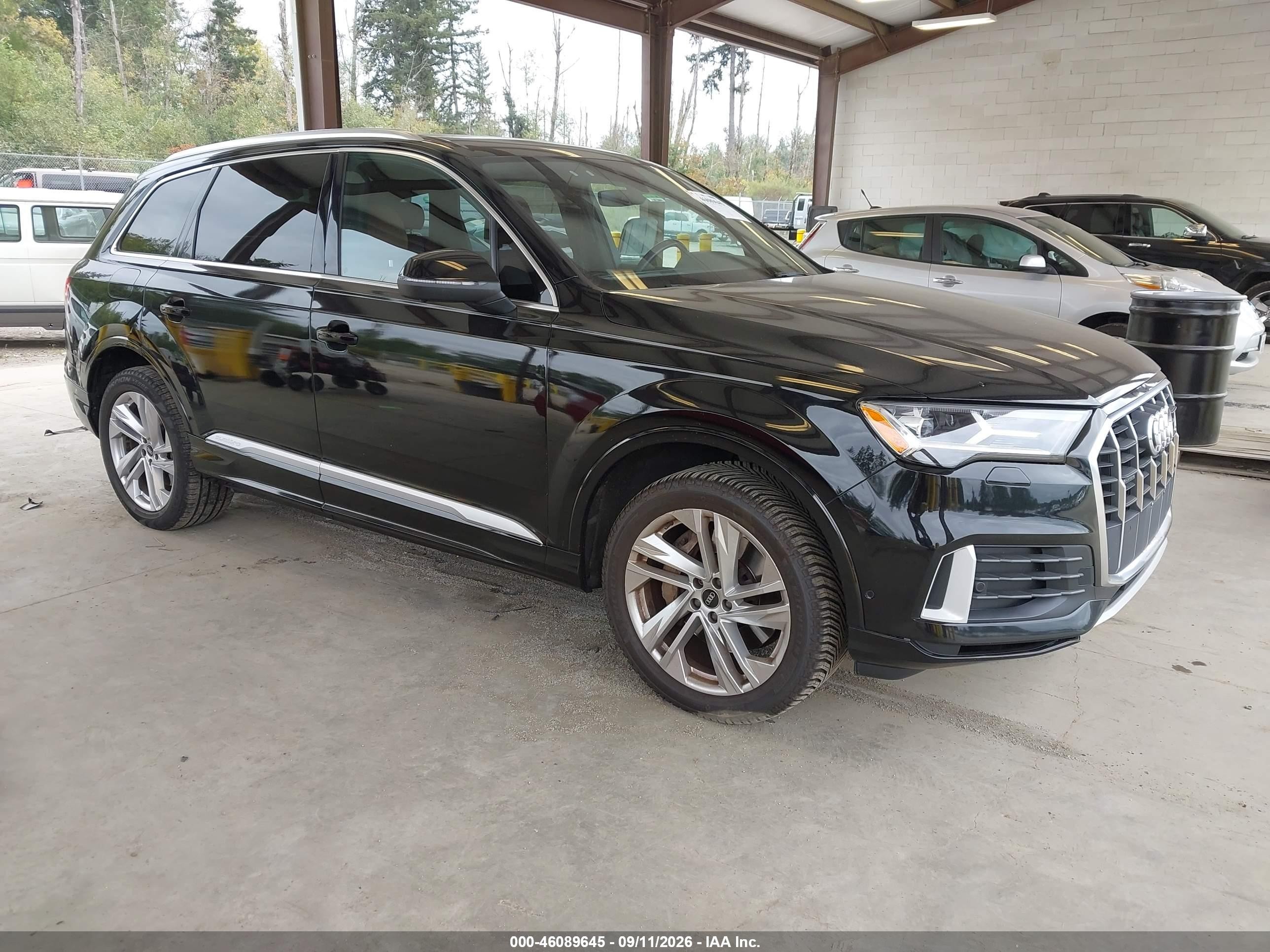 2021 Audi Q7 VIN WA1AJAF74MD027187 IAAI salvage auction — Side, Bill Of Sale (Washington), sold $14,300 on 2026-09-30 (photo 1)