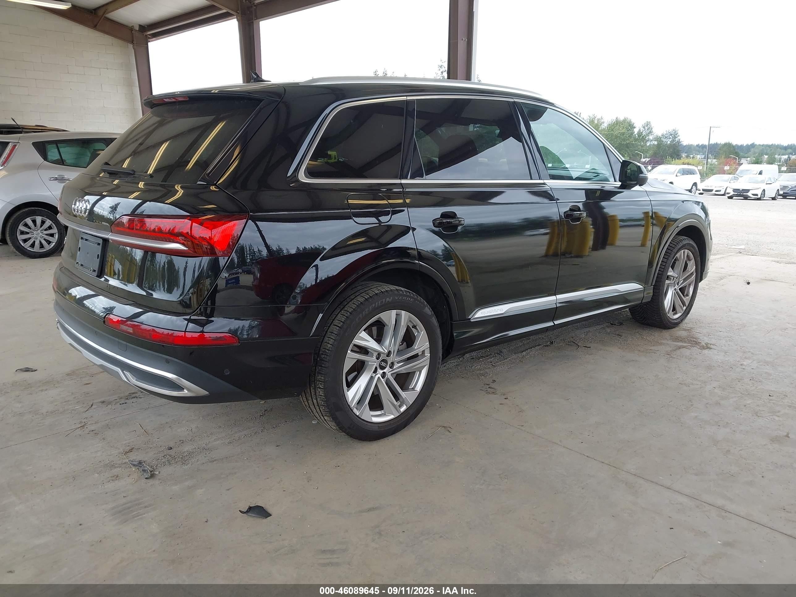 2021 Audi Q7 VIN WA1AJAF74MD027187 IAAI salvage auction — Side, Bill Of Sale (Washington), sold $14,300 on 2026-09-30 (photo 4)