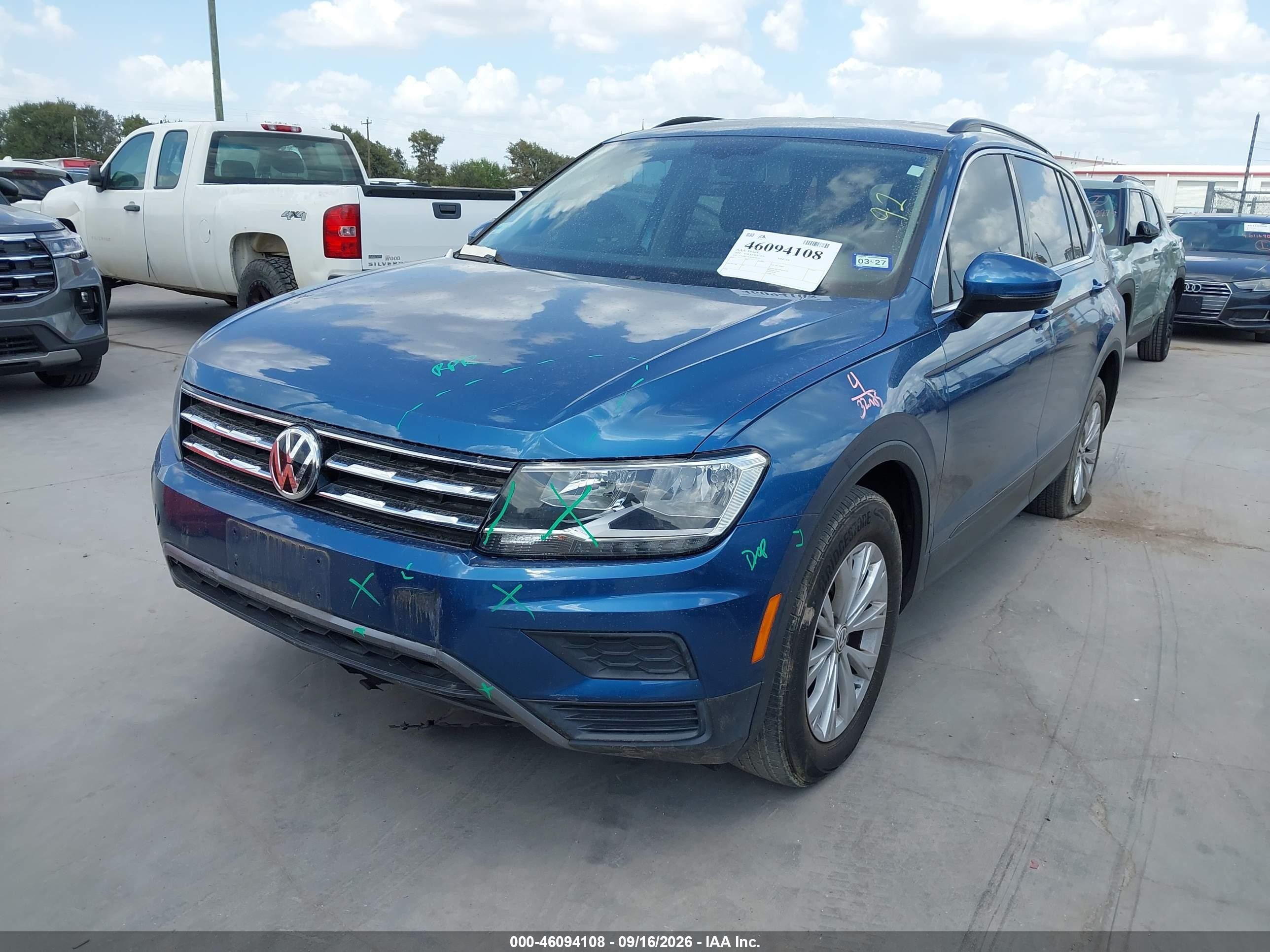 2019 Volkswagen Tiguan VIN 3VV2B7AX2KM106555 IAAI salvage auction — Rear End, Salvage (Texas), sold $7,250 on 2026-10-01 (photo 2)