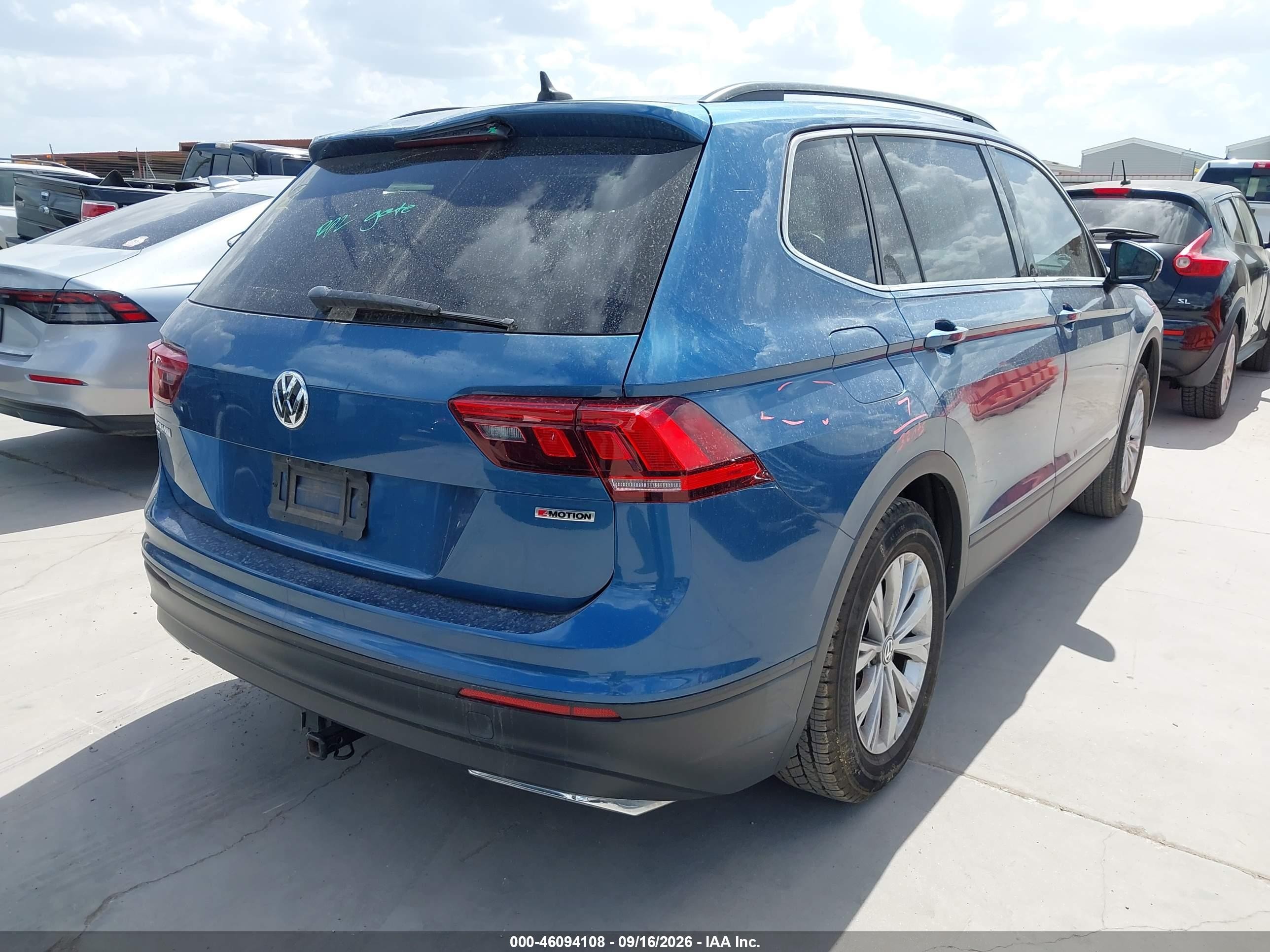 2019 Volkswagen Tiguan VIN 3VV2B7AX2KM106555 IAAI salvage auction — Rear End, Salvage (Texas), sold $7,250 on 2026-10-01 (photo 4)