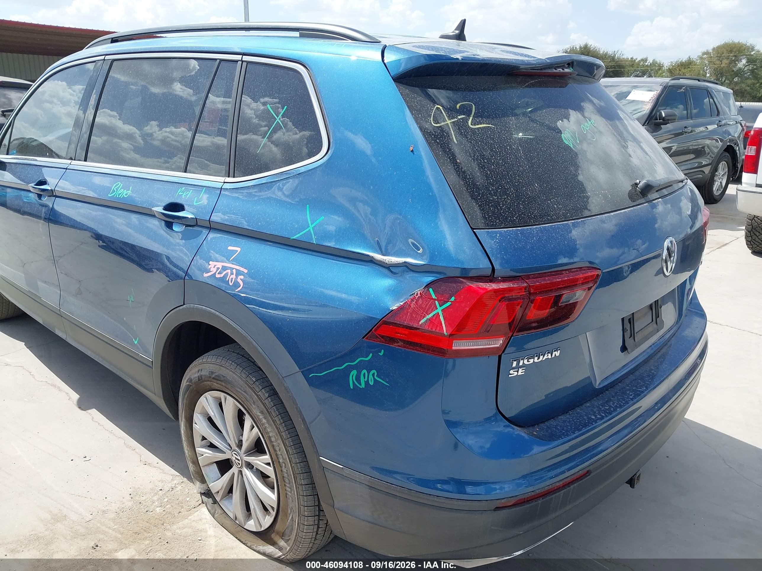 2019 Volkswagen Tiguan VIN 3VV2B7AX2KM106555 IAAI salvage auction — Rear End, Salvage (Texas), sold $7,250 on 2026-10-01 (photo 6)