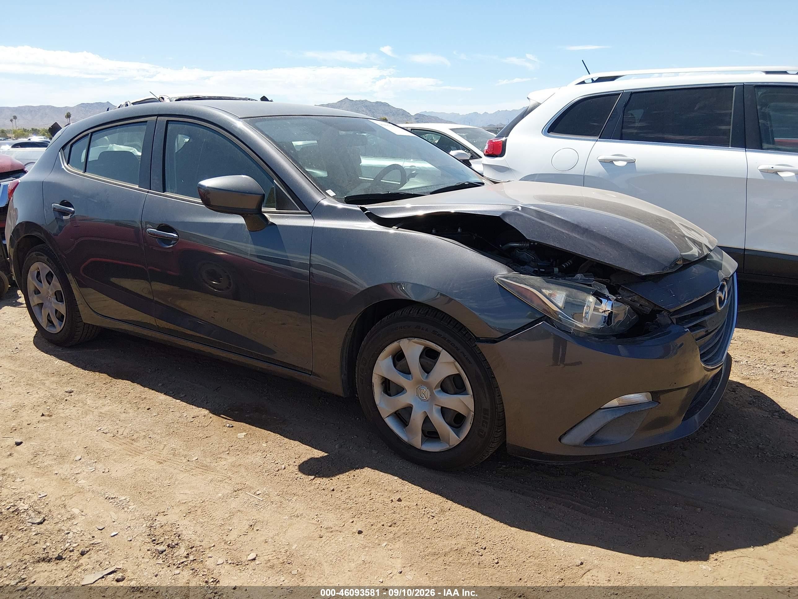 2014 Mazda 3 VIN 3MZBM1K76EM103292 IAAI salvage auction — Front End, Salvage (Arizona), sold $1,350 on 2026-09-14 (photo 1)