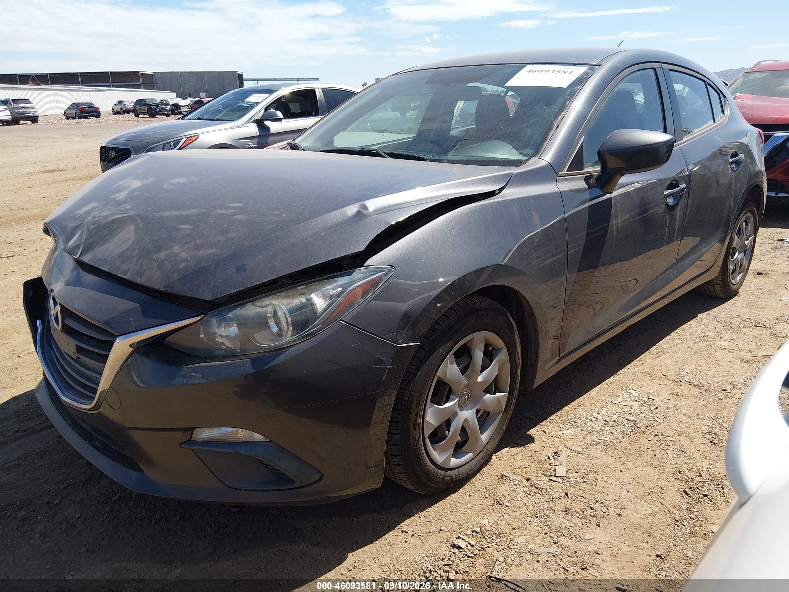 2014 Mazda 3 VIN 3MZBM1K76EM103292 IAAI salvage auction — Front End, Salvage (Arizona), sold $1,350 on 2026-09-14 (photo 2)