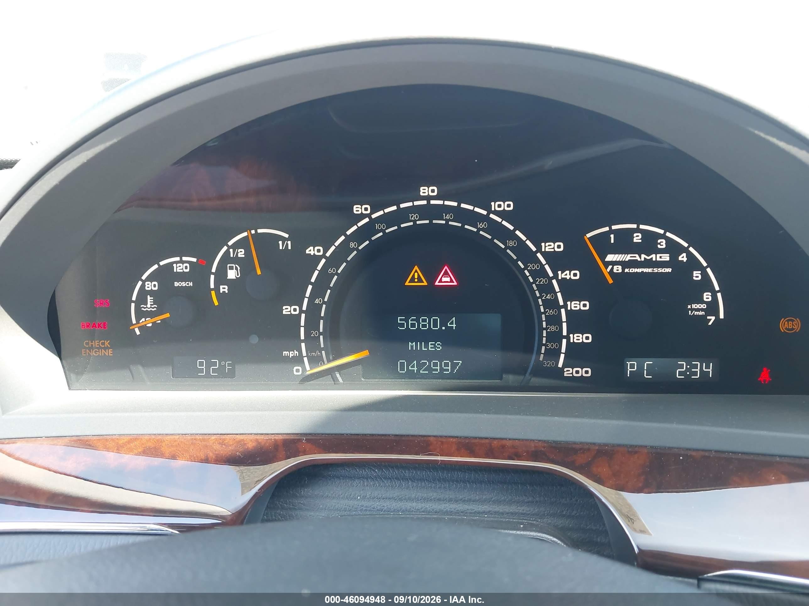 2003 Mercedes-benz S class VIN WDBNG74J83A345447 IAAI salvage auction — Rear End, Salvage (California), sold $9,600 on 2026-10-10 (photo 7)