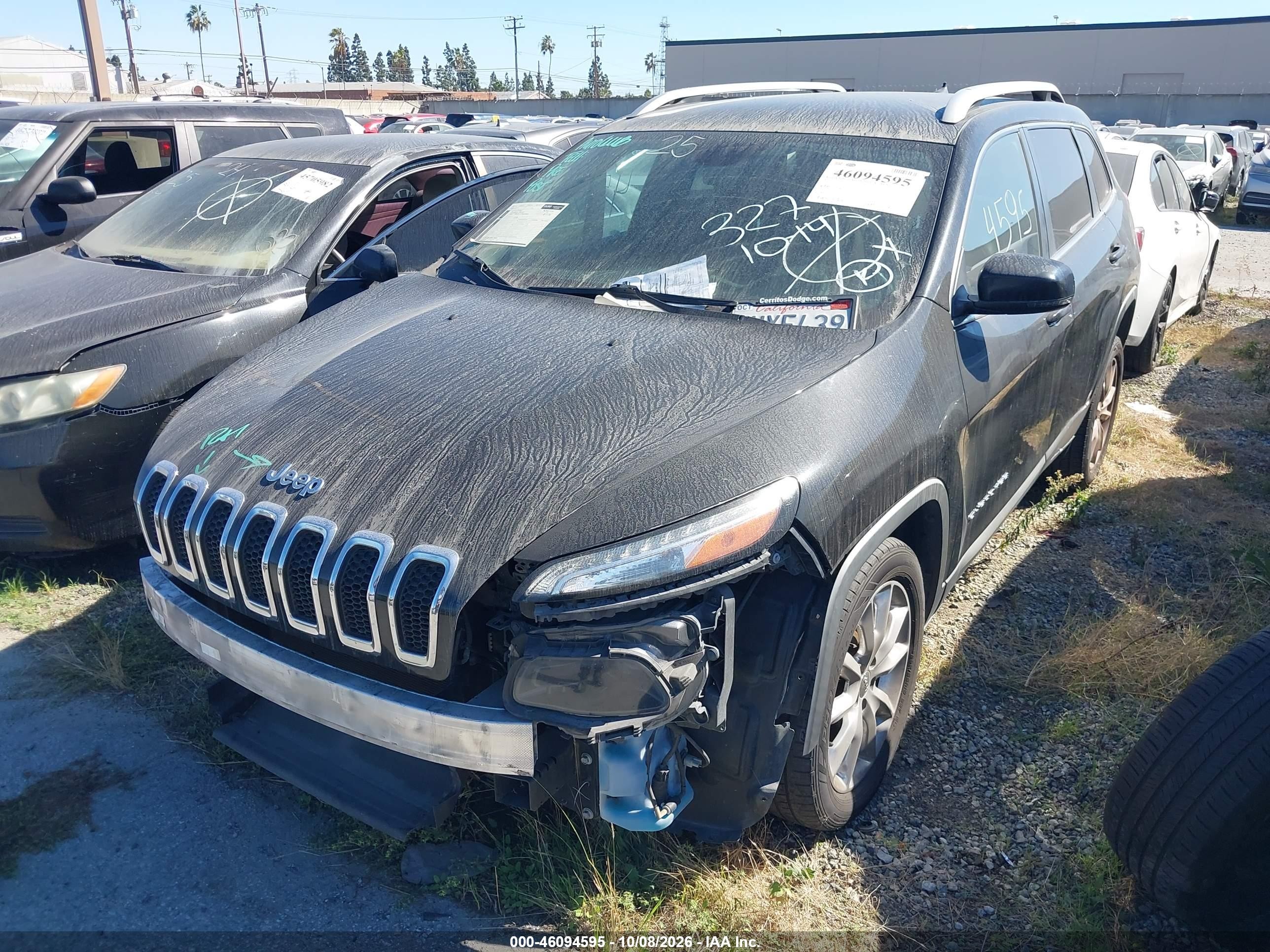 2017 Jeep Cherokee VIN 1C4PJLDB2HW523201 IAAI salvage auction — Front End, Salvage Certificate (California), sold $1,450 on 2026-10-08 (photo 2)