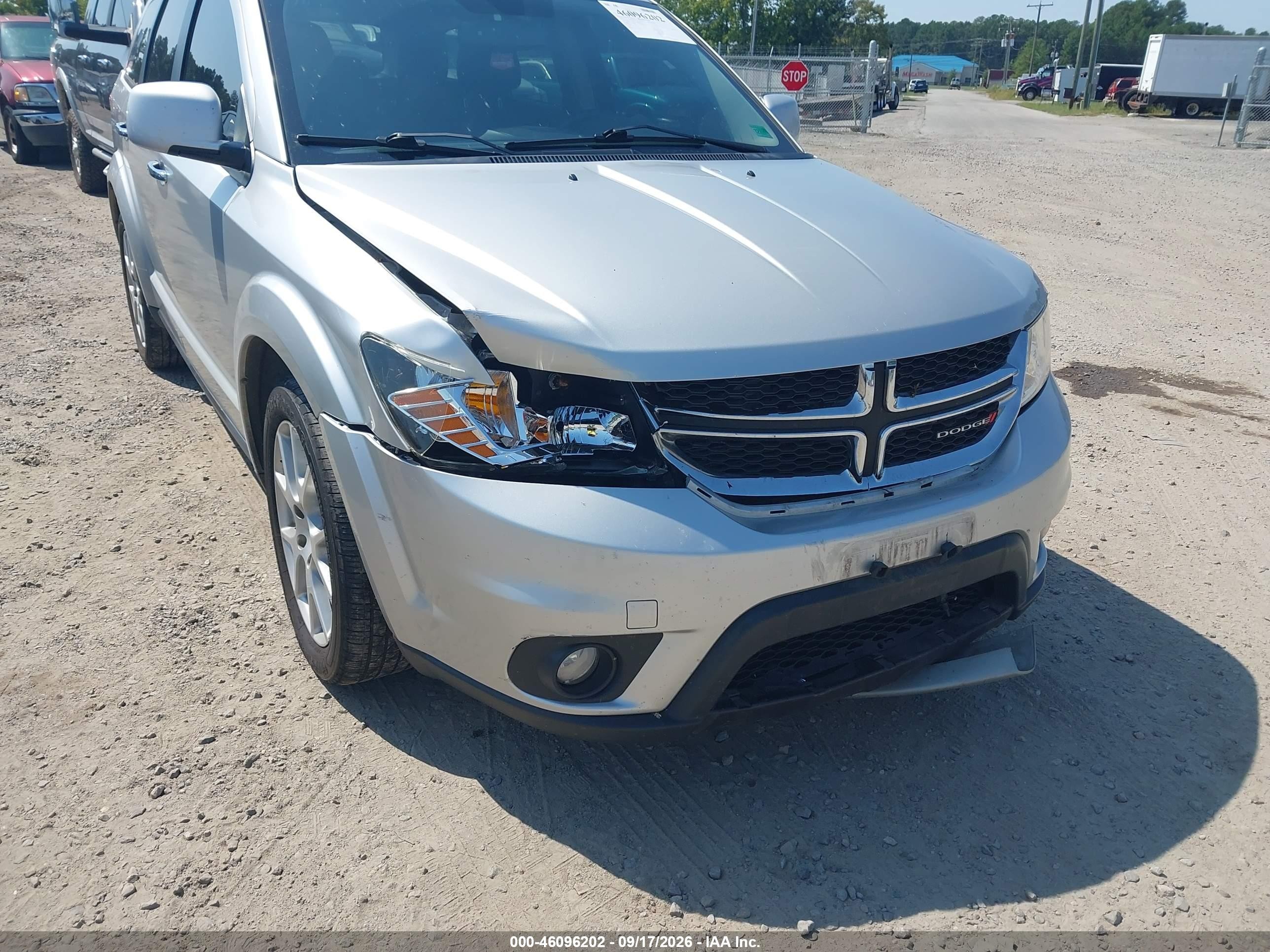 2013 Dodge Journey VIN 3C4PDCDG8DT510665 IAAI salvage auction — Front End, Clear (Virginia), sold $1,450 on 2026-10-05 (photo 6)