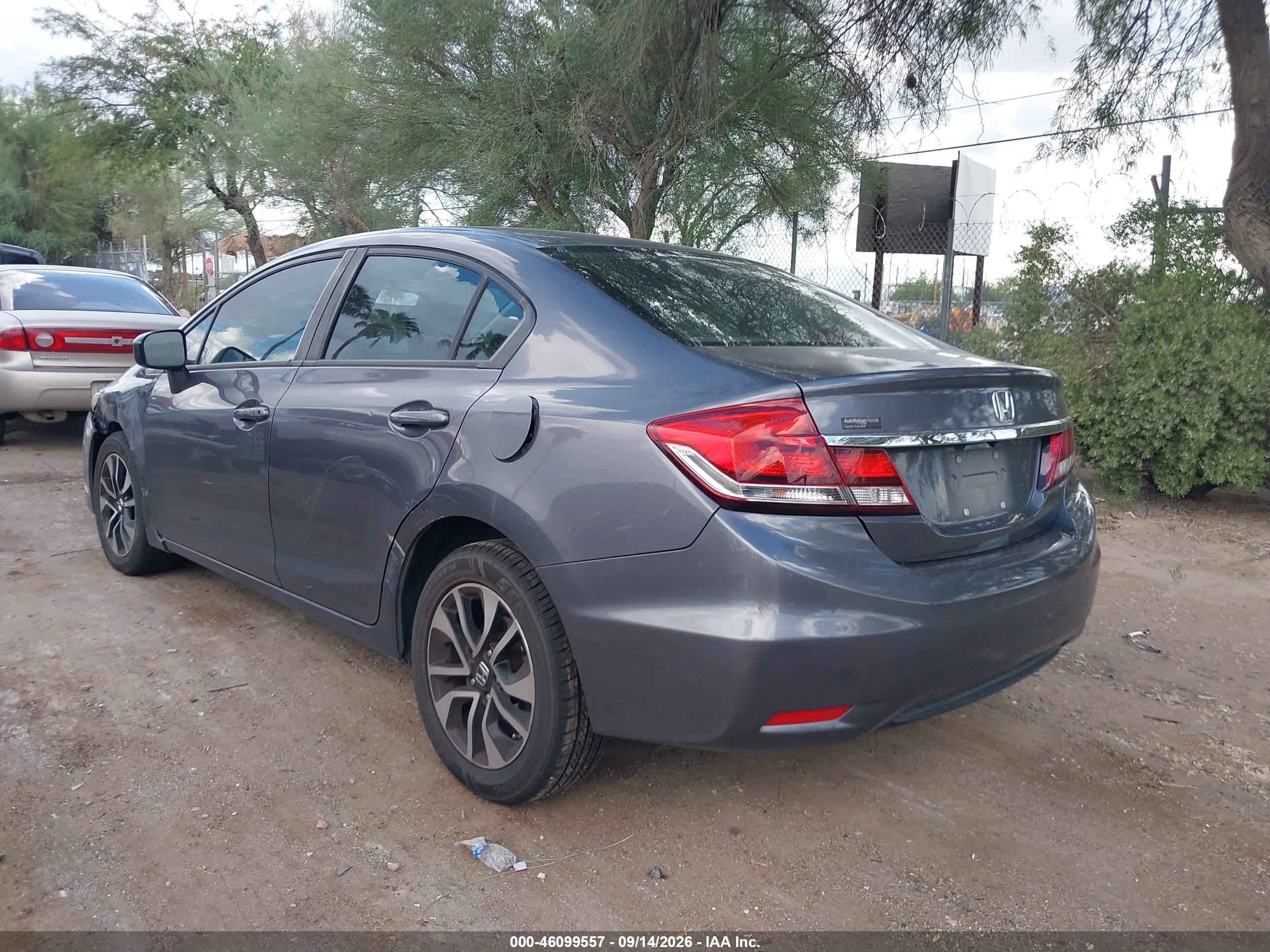 2015 Honda Civic VIN 19XFB2F84FE048470 IAAI salvage auction — Unknown, Salvage (Arizona), sold $2,750 on 2026-09-22 (photo 3)