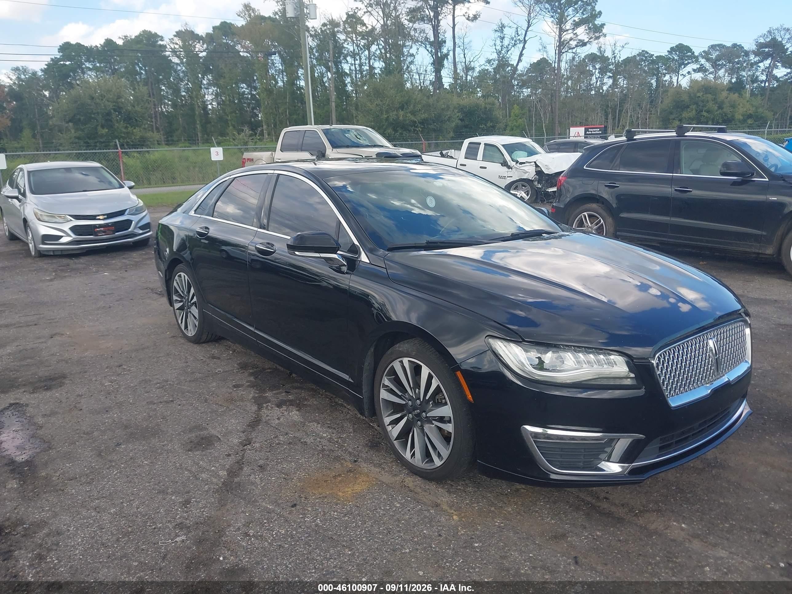 2017 Lincoln MKZ VIN 3LN6L5MU0HR613951 IAAI salvage auction — Rear End, Rebuildable (Florida), sold $3,750 on 2026-09-25 (photo 1)