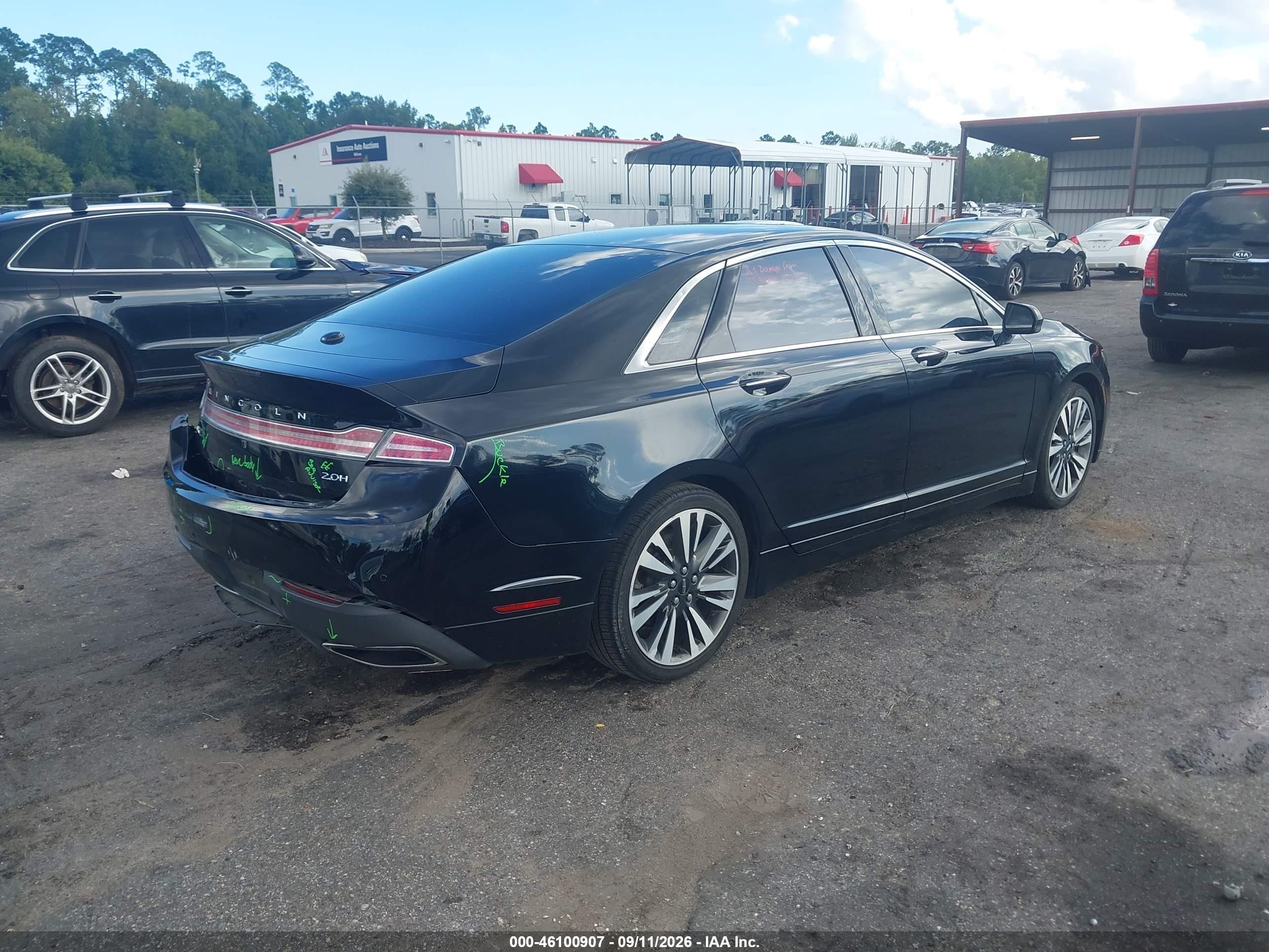2017 Lincoln MKZ VIN 3LN6L5MU0HR613951 IAAI salvage auction — Rear End, Rebuildable (Florida), sold $3,750 on 2026-09-25 (photo 4)