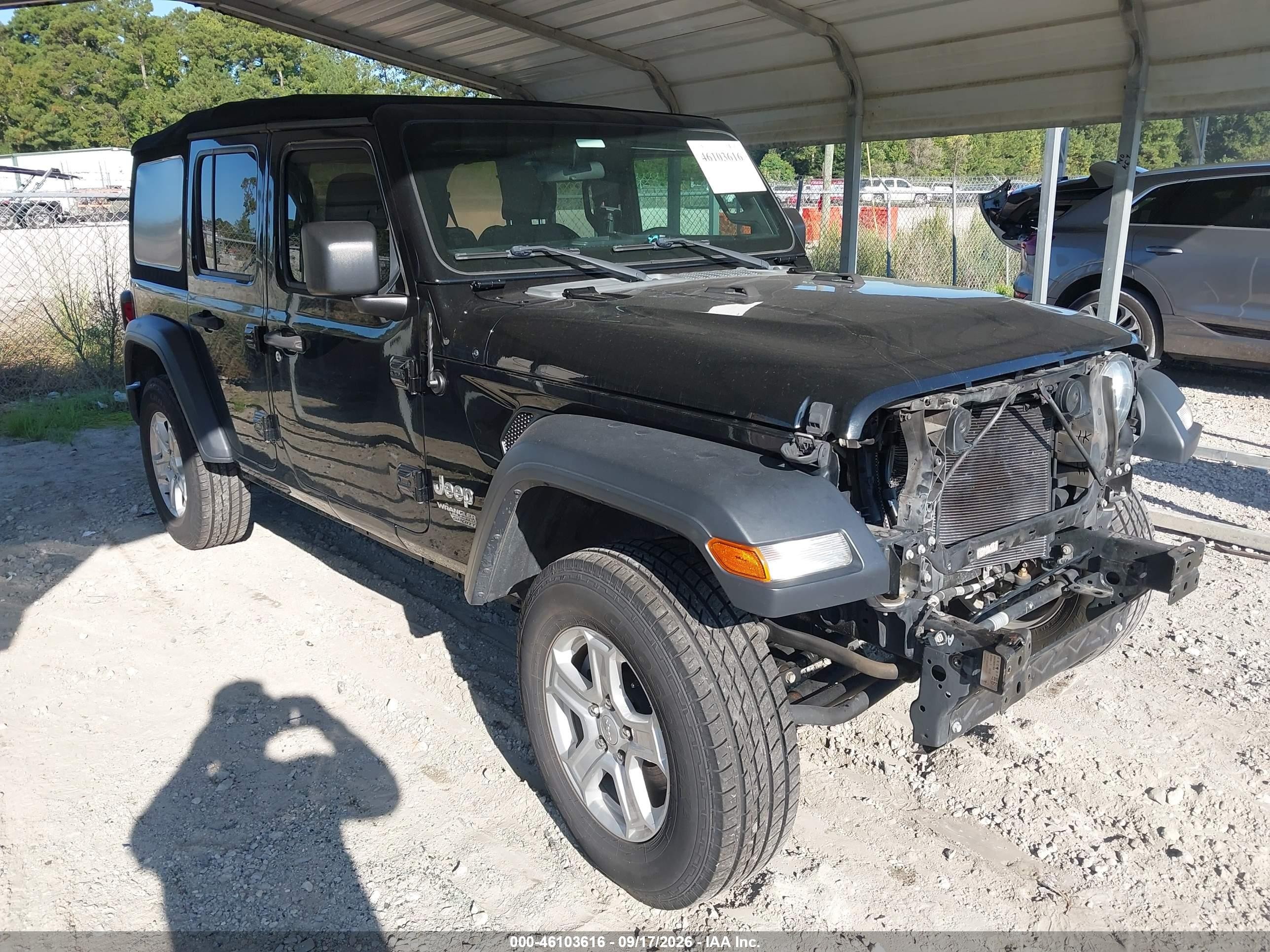 2019 Jeep Wrangler / VIN 1C4HJXDG7KW512273 IAAI salvage auction — Front End, Salvage (North Carolina), sold $7,475 on 2026-10-22 (photo 1)