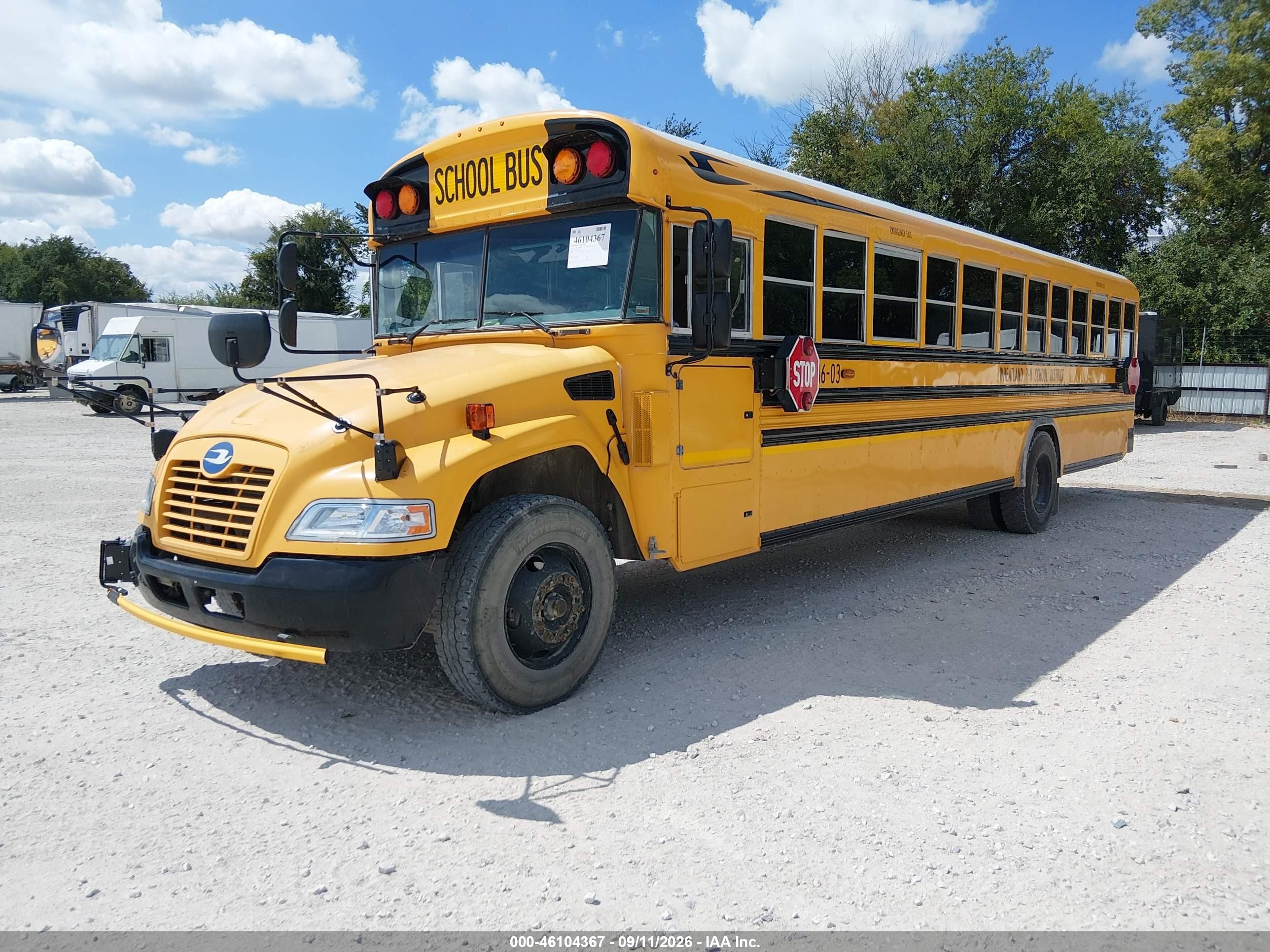2016 Blue Bird School Bus / Transit Bus VIN 1BAKGCPH6GF324721 IAAI salvage auction — Side, Salvage (Tennessee), sold $5,500 on 2026-09-21 (photo 2)