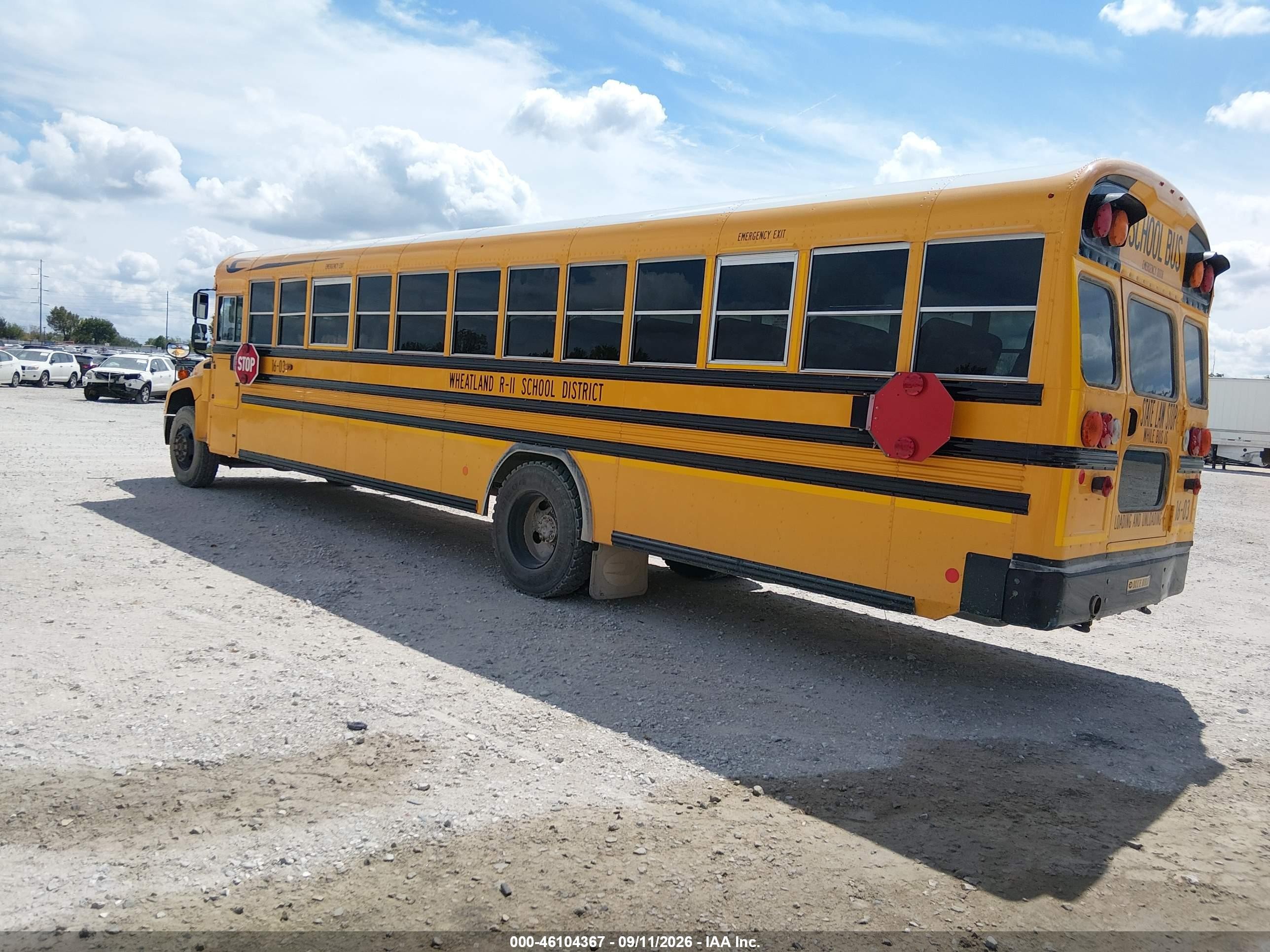 2016 Blue Bird School Bus / Transit Bus VIN 1BAKGCPH6GF324721 IAAI salvage auction — Side, Salvage (Tennessee), sold $5,500 on 2026-09-21 (photo 3)
