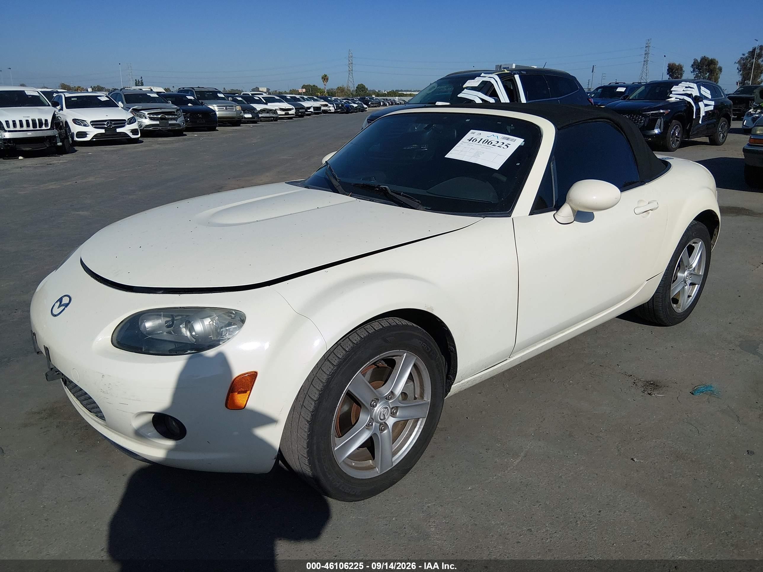2006 Mazda Mx-5 VIN JM1NC25FX60115834 IAAI salvage auction — Rear End, Salvage (California), sold $850 on 2026-09-26 (photo 2)