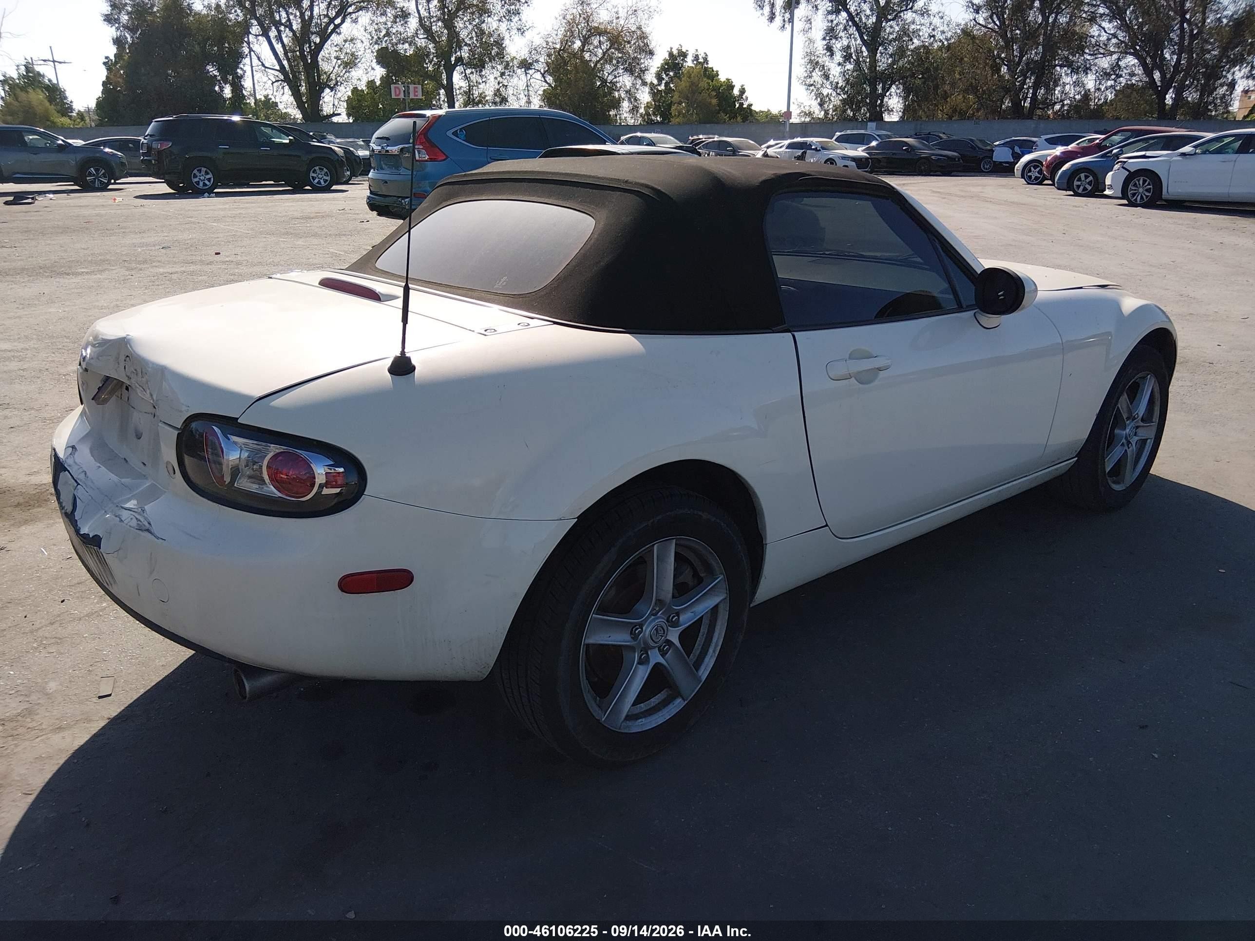 2006 Mazda Mx-5 VIN JM1NC25FX60115834 IAAI salvage auction — Rear End, Salvage (California), sold $850 on 2026-09-26 (photo 4)