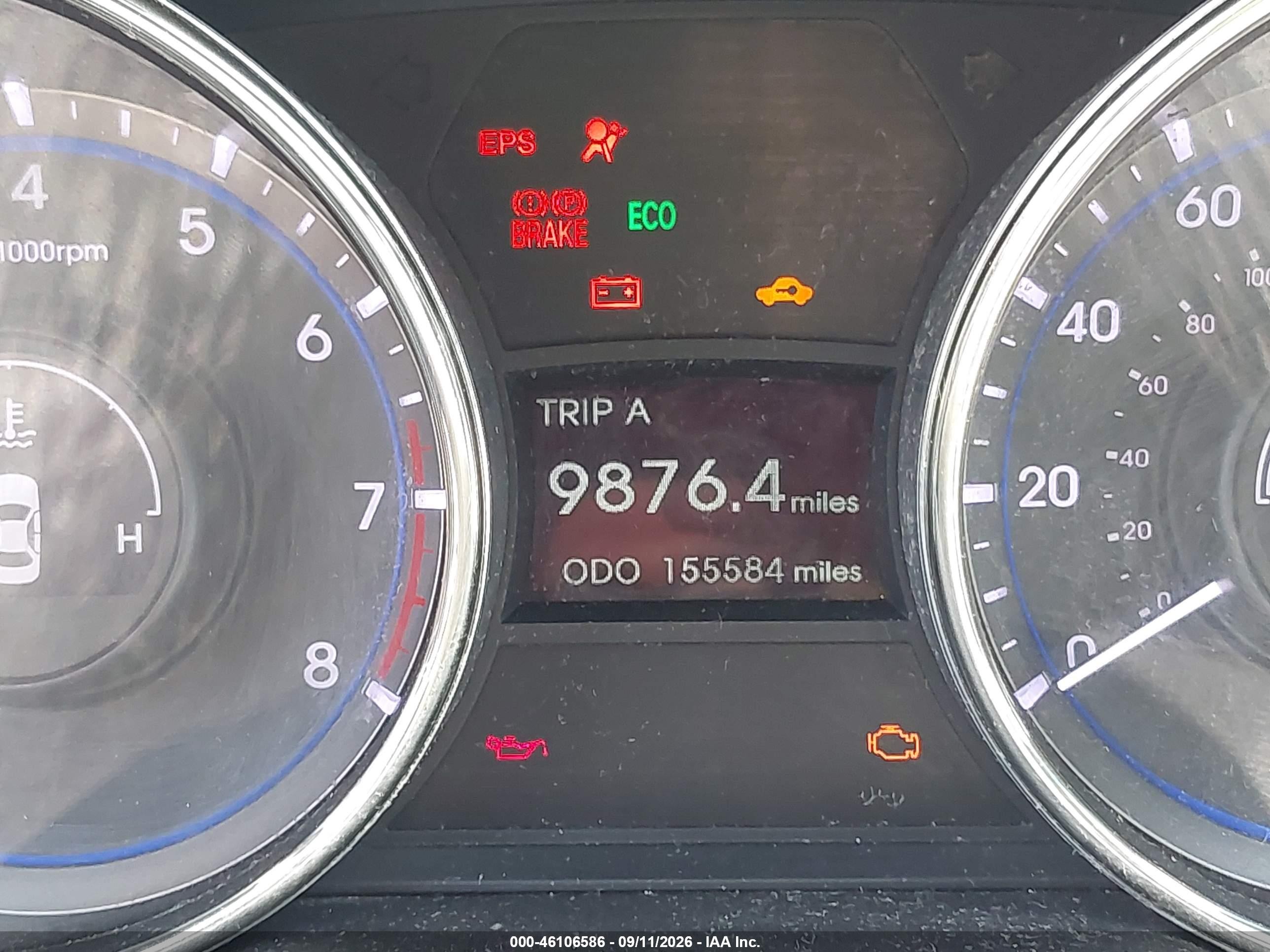 2011 Hyundai Sonata VIN 5NPEC4AC2BH264842 IAAI salvage auction — Normal Wear, Clear - Dealer Only (California), sold $600 on 2026-10-05 (photo 7)