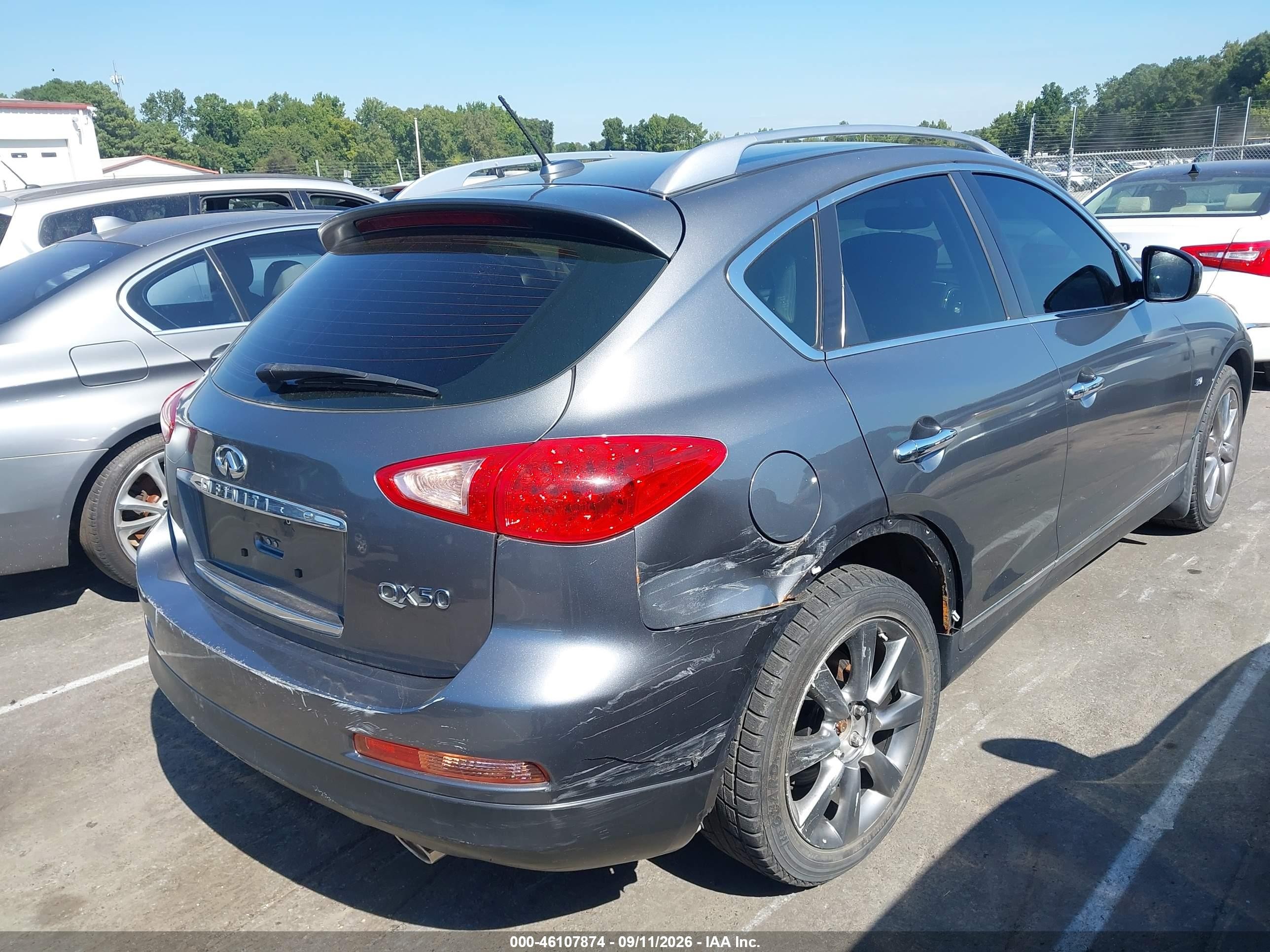 2015 Infiniti QX50 VIN JN1BJ0HR6FM771267 IAAI salvage auction — Rear End, Salvage - Dealer Only (Ohio), sold $2,800 on 2026-09-25 (photo 4)