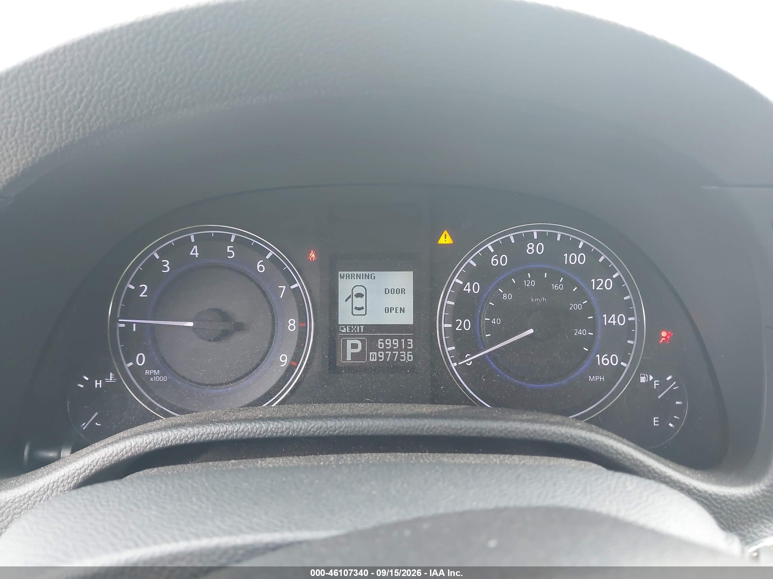 2013 Infiniti G VIN JN1CV6EK4DM921845 IAAI salvage auction — Front End, Salvage (South Carolina), sold $7,000 on 2026-09-28 (photo 7)