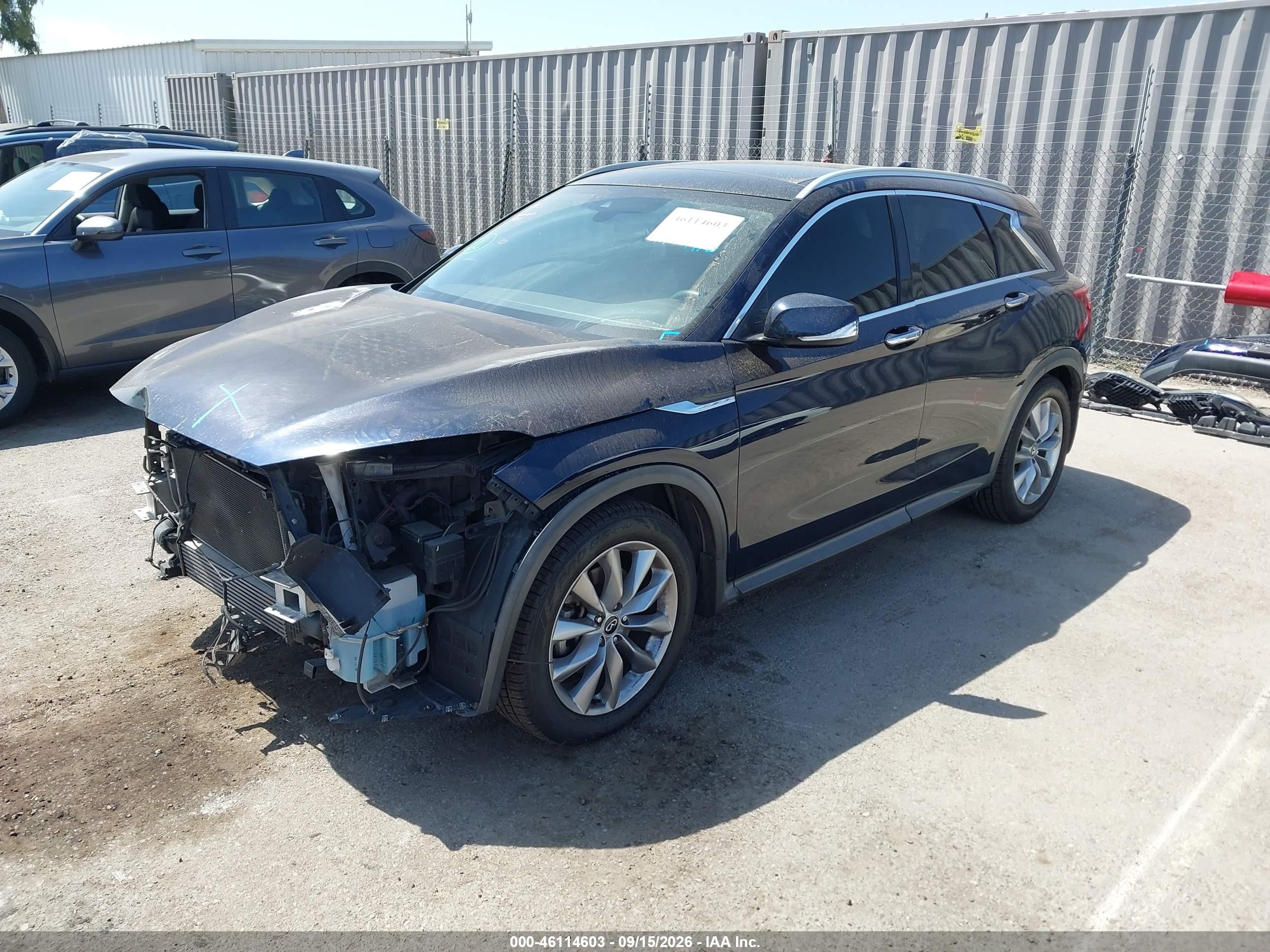 2019 Infiniti QX50 VIN 3PCAJ5M10KF133508 IAAI salvage auction — Front End, Salvage (California), sold $3,050 on 2026-09-24 (photo 2)