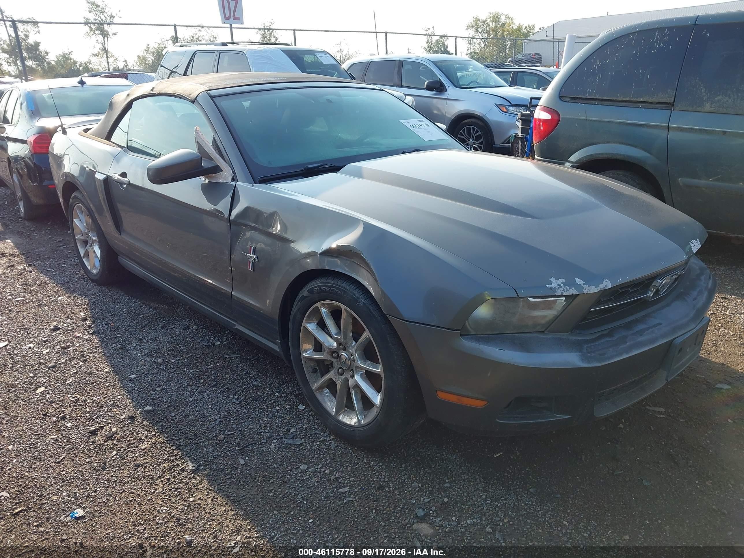 2011 Ford Mustang VIN 1ZVBP8EM5B5136187 IAAI salvage auction — Side, Salvage (Ohio), sold $1,100 on 2026-10-13 (photo 1)