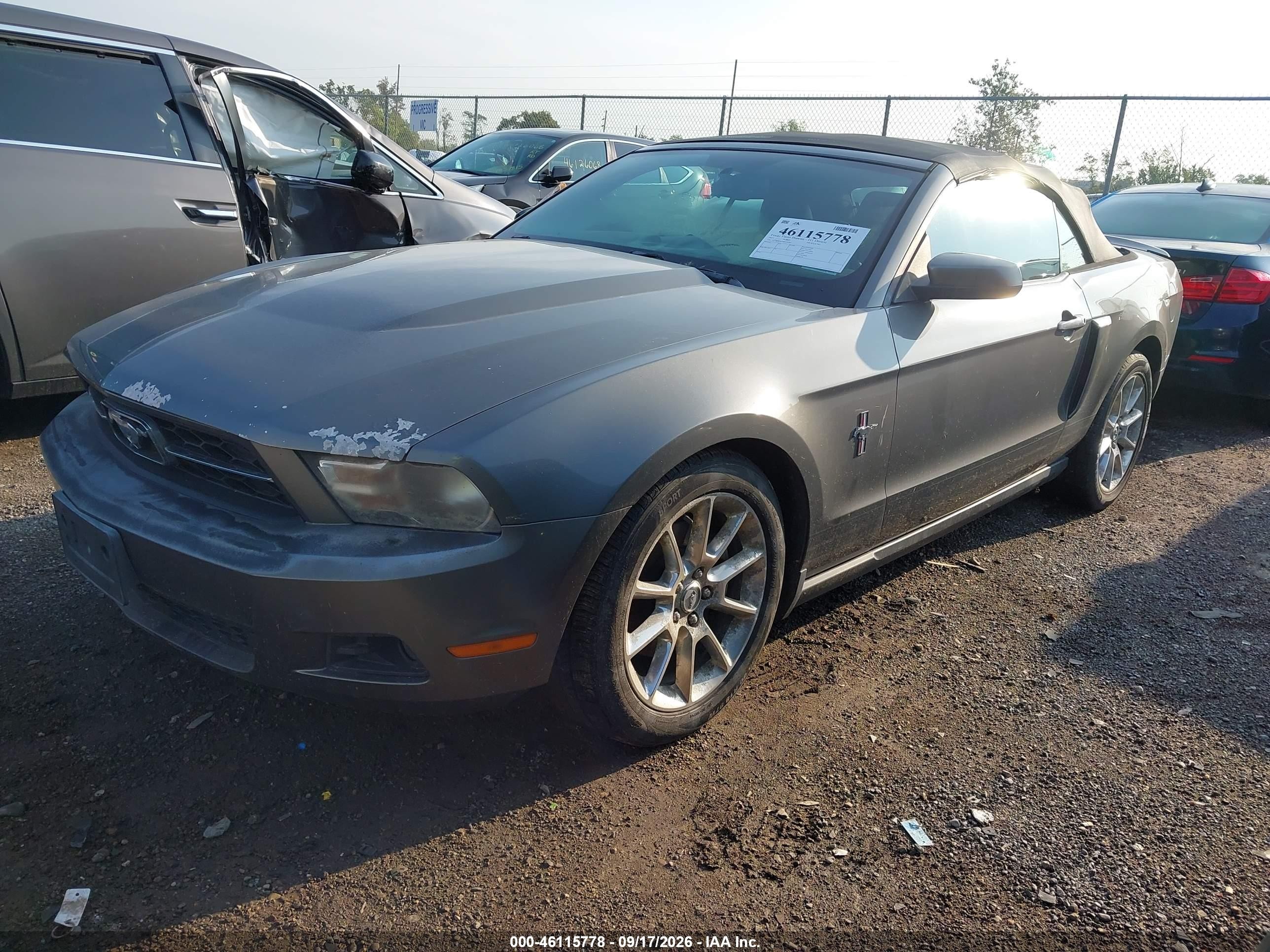 2011 Ford Mustang VIN 1ZVBP8EM5B5136187 IAAI salvage auction — Side, Salvage (Ohio), sold $1,100 on 2026-10-13 (photo 2)