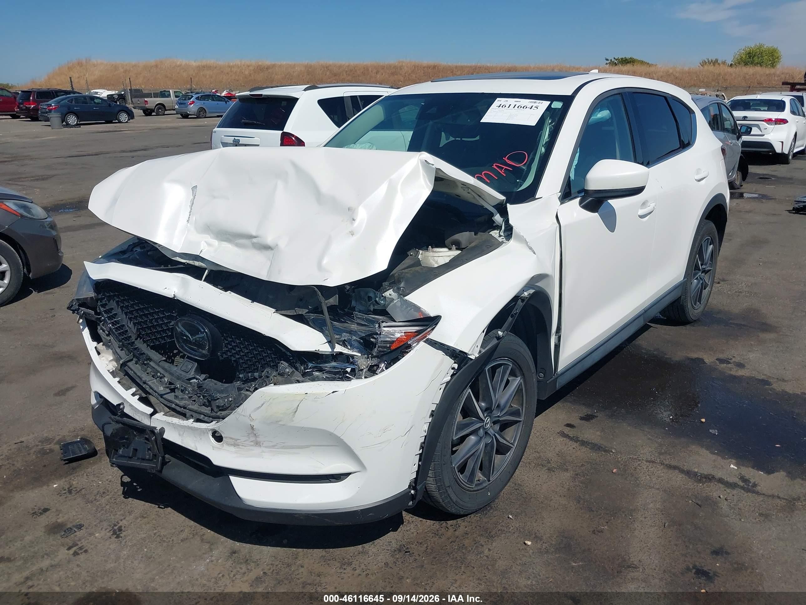 2017 Mazda Cx-5 VIN JM3KFADL7H0225536 IAAI salvage auction — Front End, Salvage (California), sold $2,250 on 2026-09-28 (photo 2)