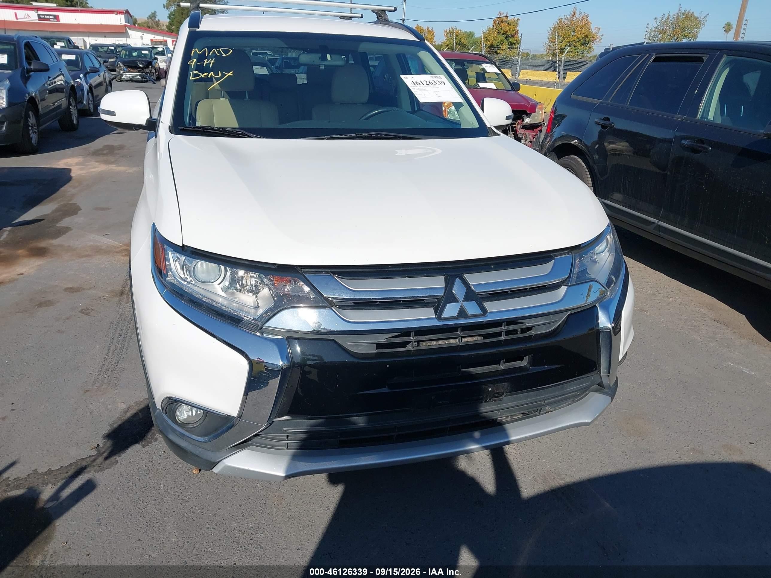 2016 Mitsubishi Outlander VIN JA4AD3A34GZ028841 IAAI salvage auction — Normal Wear, Clear - Dealer Only (California), sold $2,200 on 2026-09-26 (photo 6)