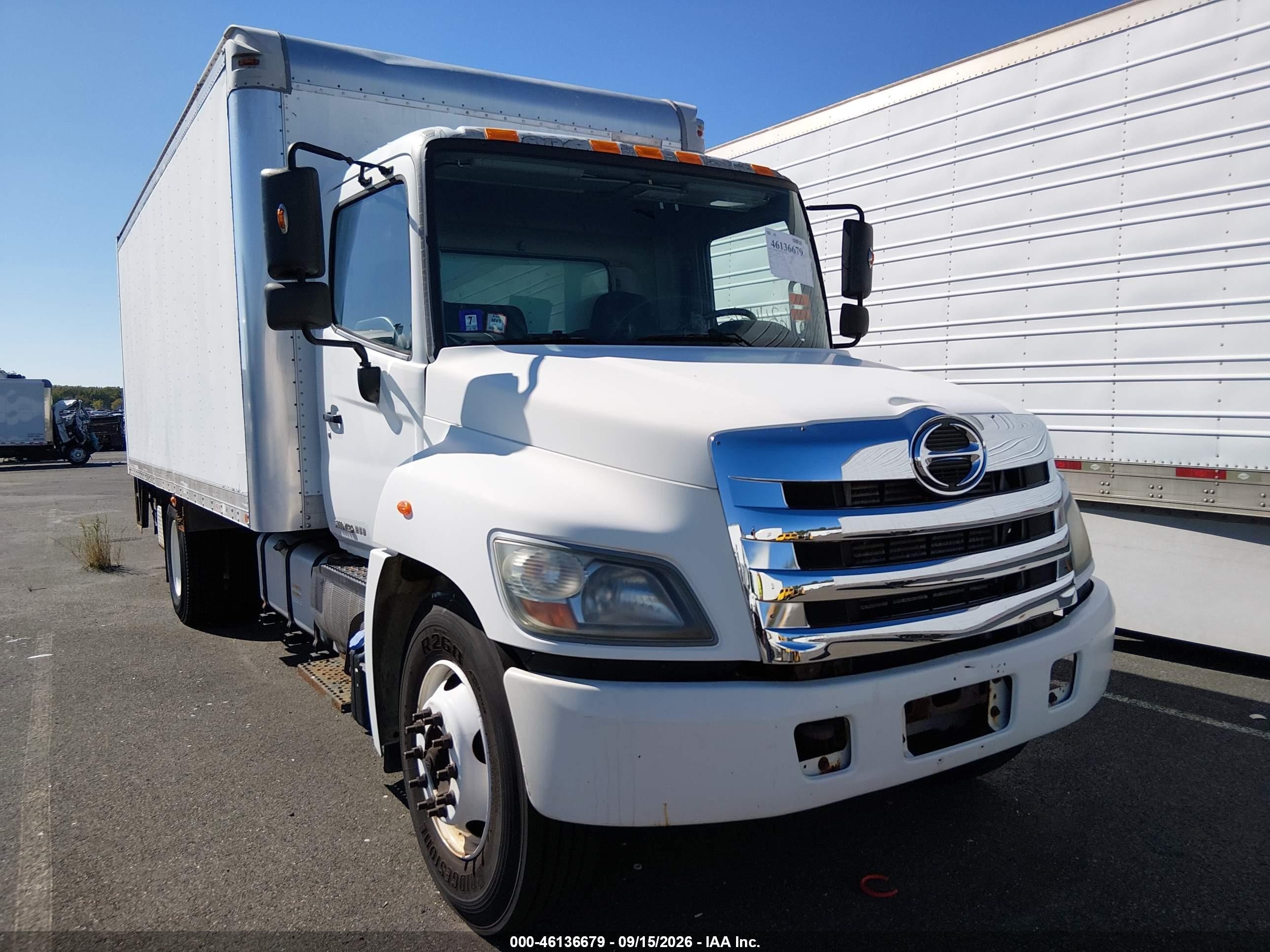 2012 Hino 268 VIN 5PVNE8JT7C4S54560 IAAI salvage auction — Rear End, Clear (New Jersey), sold $9,450 on 2026-10-05 (photo 1)