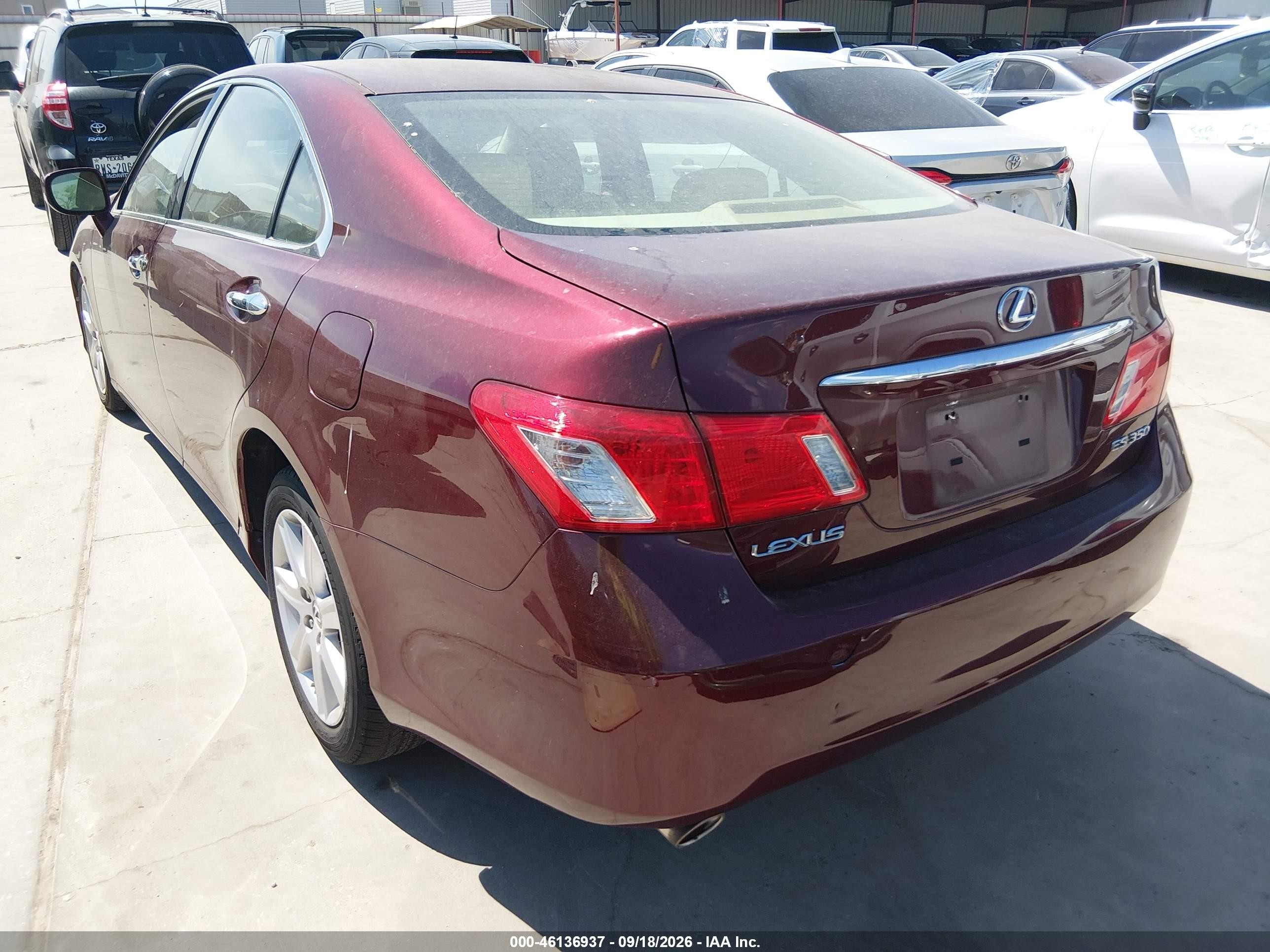 2007 Lexus Es 350 VIN JTHBJ46G672091824 IAAI salvage auction — Unknown, Salvage (Texas), sold $3,350 on 2026-10-03 (photo 3)