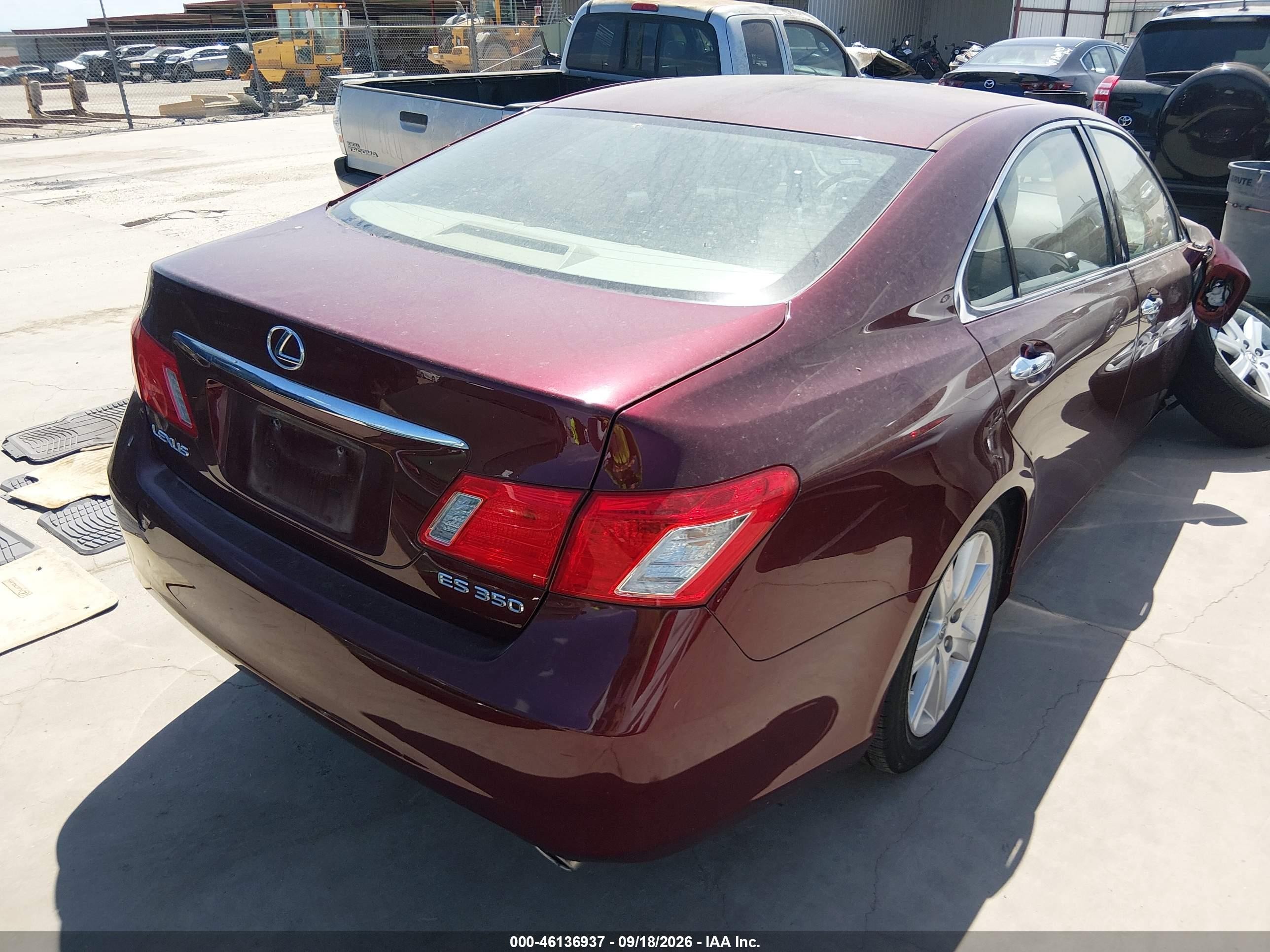 2007 Lexus Es 350 VIN JTHBJ46G672091824 IAAI salvage auction — Unknown, Salvage (Texas), sold $3,350 on 2026-10-03 (photo 4)