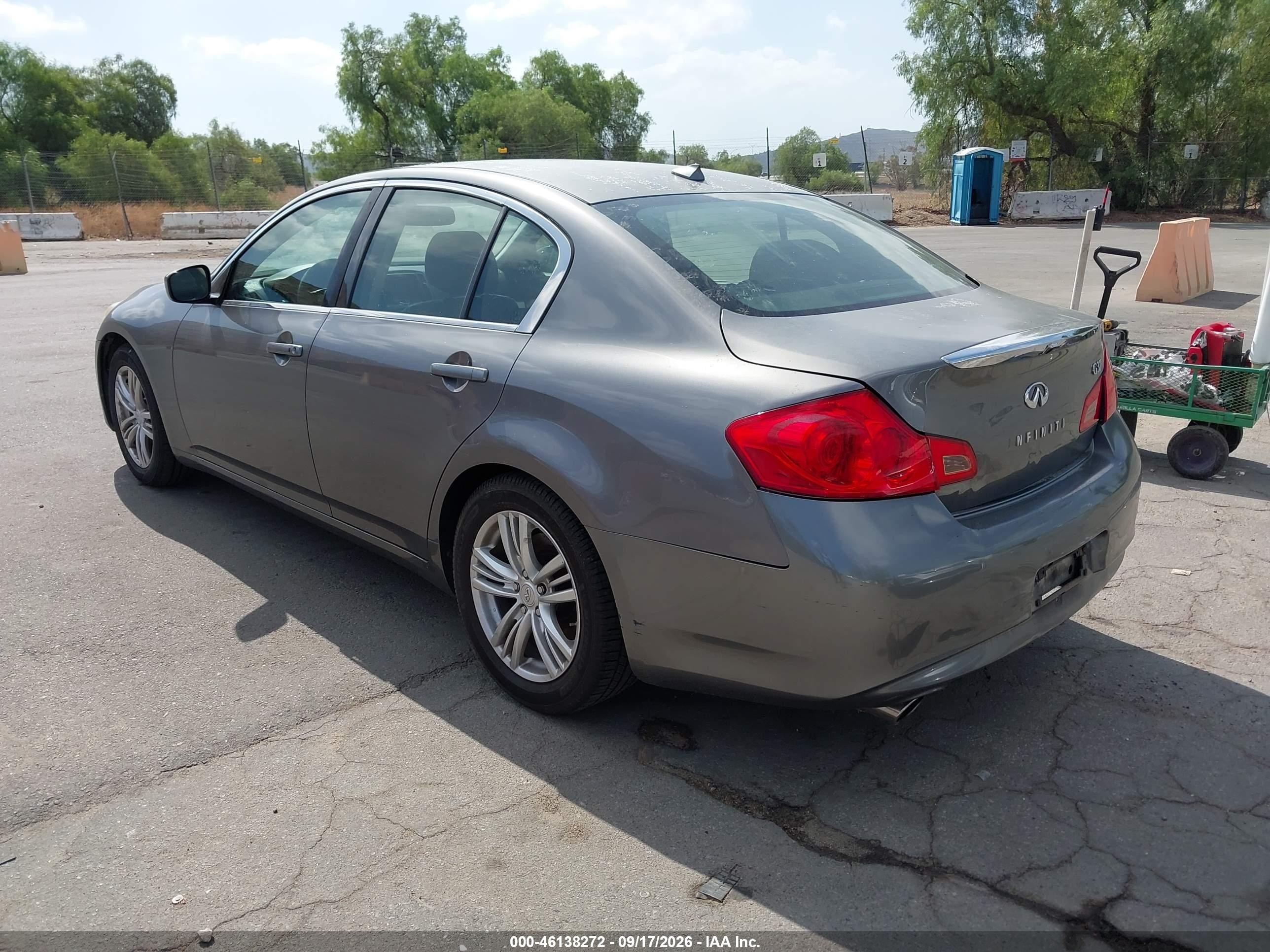 2012 Infiniti G37 VIN JN1CV6AP2CM625805 IAAI salvage auction — Normal Wear, Salvage Title - Dealer (California), sold $2,000 on 2026-10-04 (photo 3)