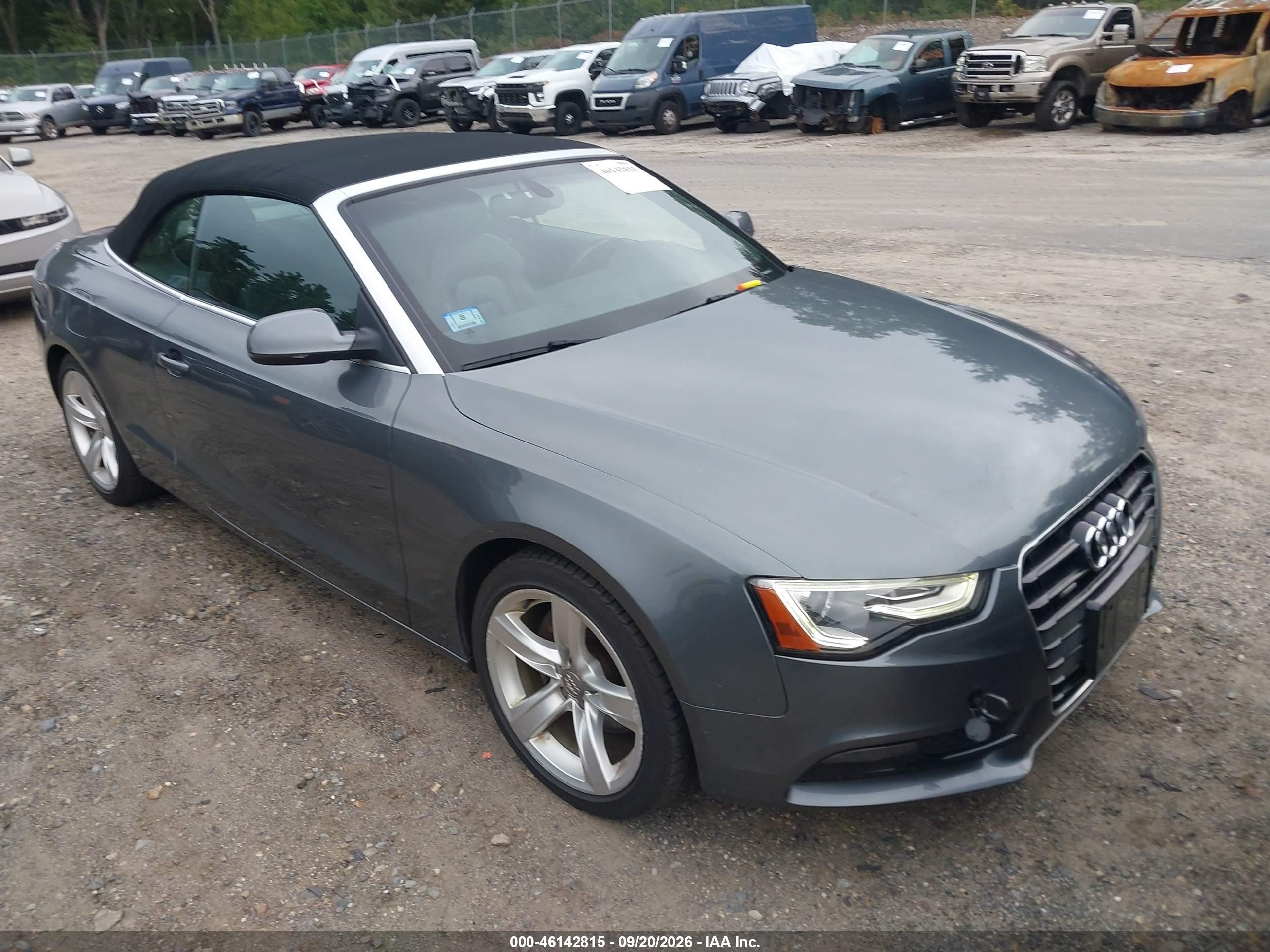 2014 Audi A5 VIN WAULFAFH5EN007449 IAAI salvage auction — Normal Wear, Clear (Massachusetts), sold $2,775 on 2026-09-26 (photo 1)