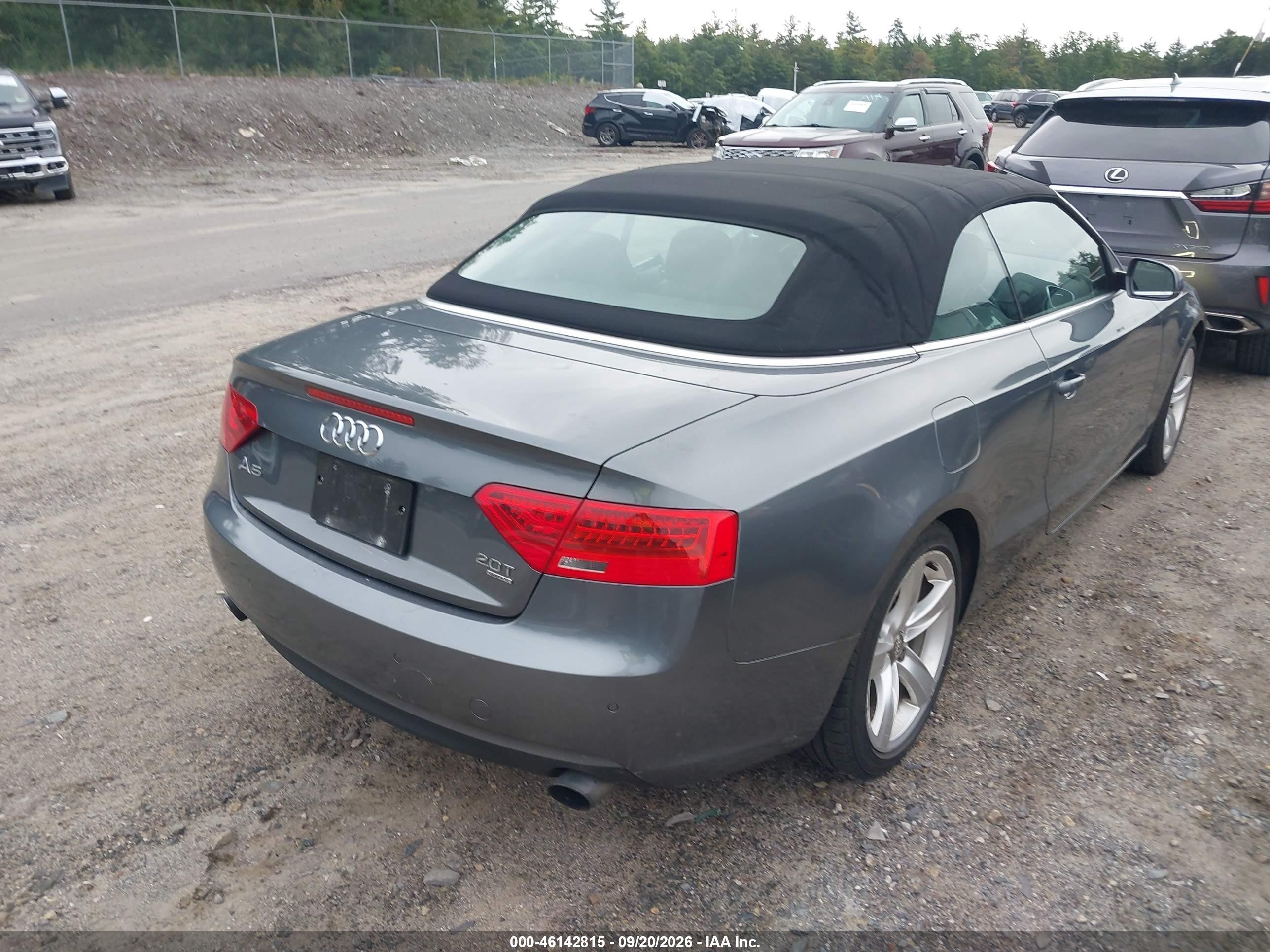2014 Audi A5 VIN WAULFAFH5EN007449 IAAI salvage auction — Normal Wear, Clear (Massachusetts), sold $2,775 on 2026-09-26 (photo 4)