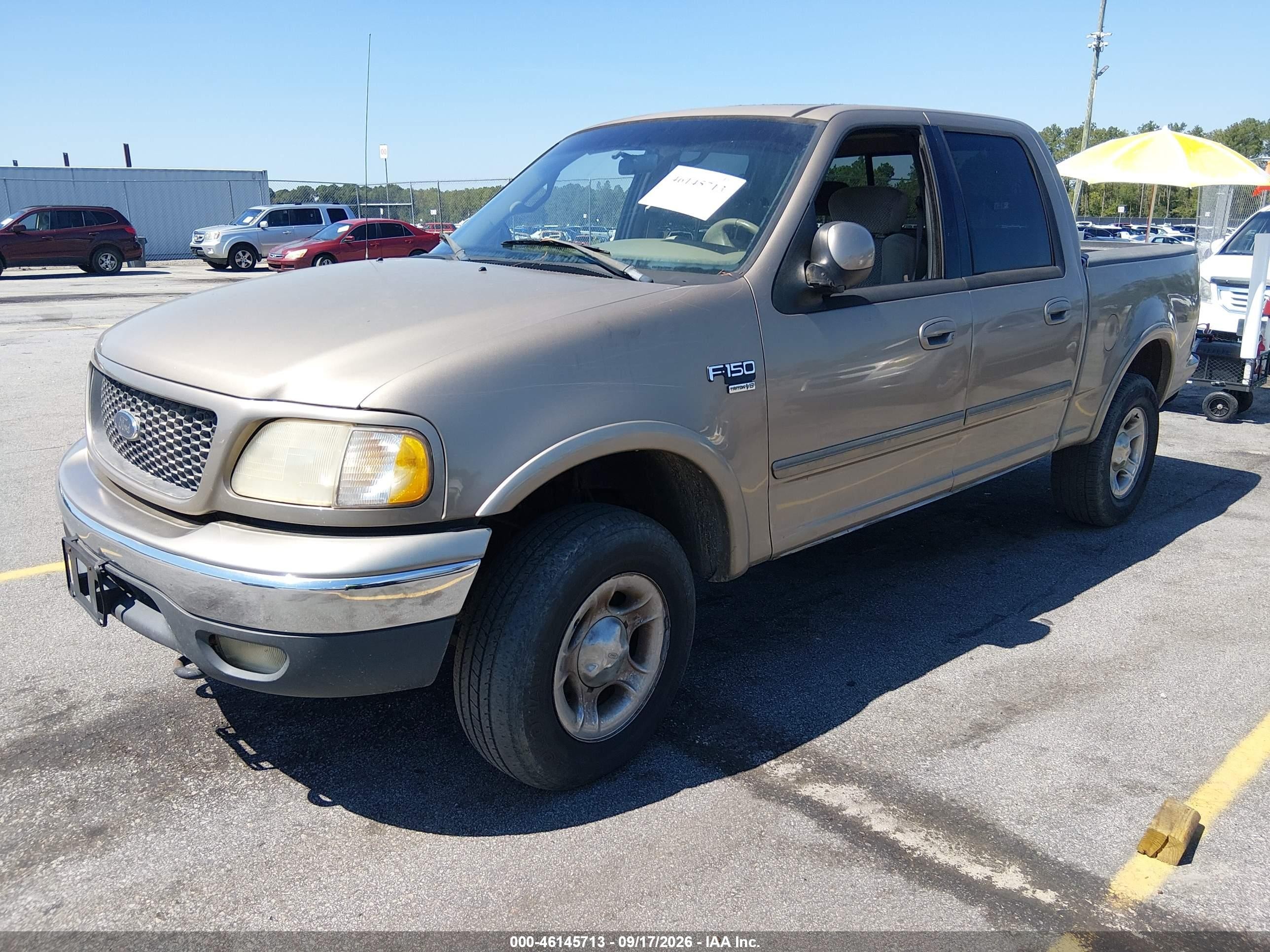 2001 Ford F-150 VIN 1FTRW08LX1KF80934 IAAI salvage auction — Normal Wear, Clear (South Carolina), sold $825 on 2026-09-22 (photo 2)