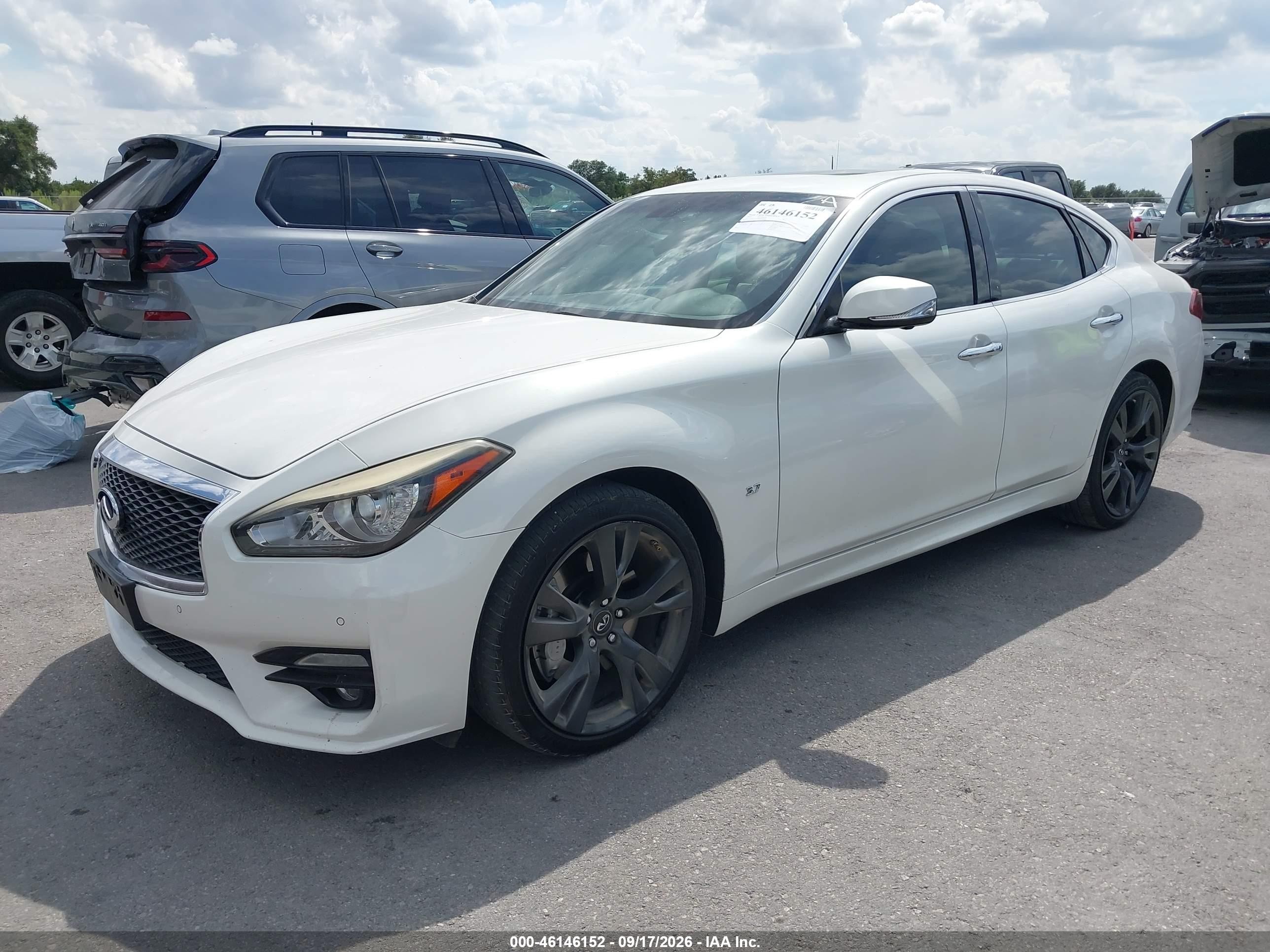 2015 Infiniti Q70 VIN JN1BY1APXFM540964 IAAI salvage auction — Undercarriage, Salvage (Texas), sold $3,500 on 2026-09-26 (photo 2)