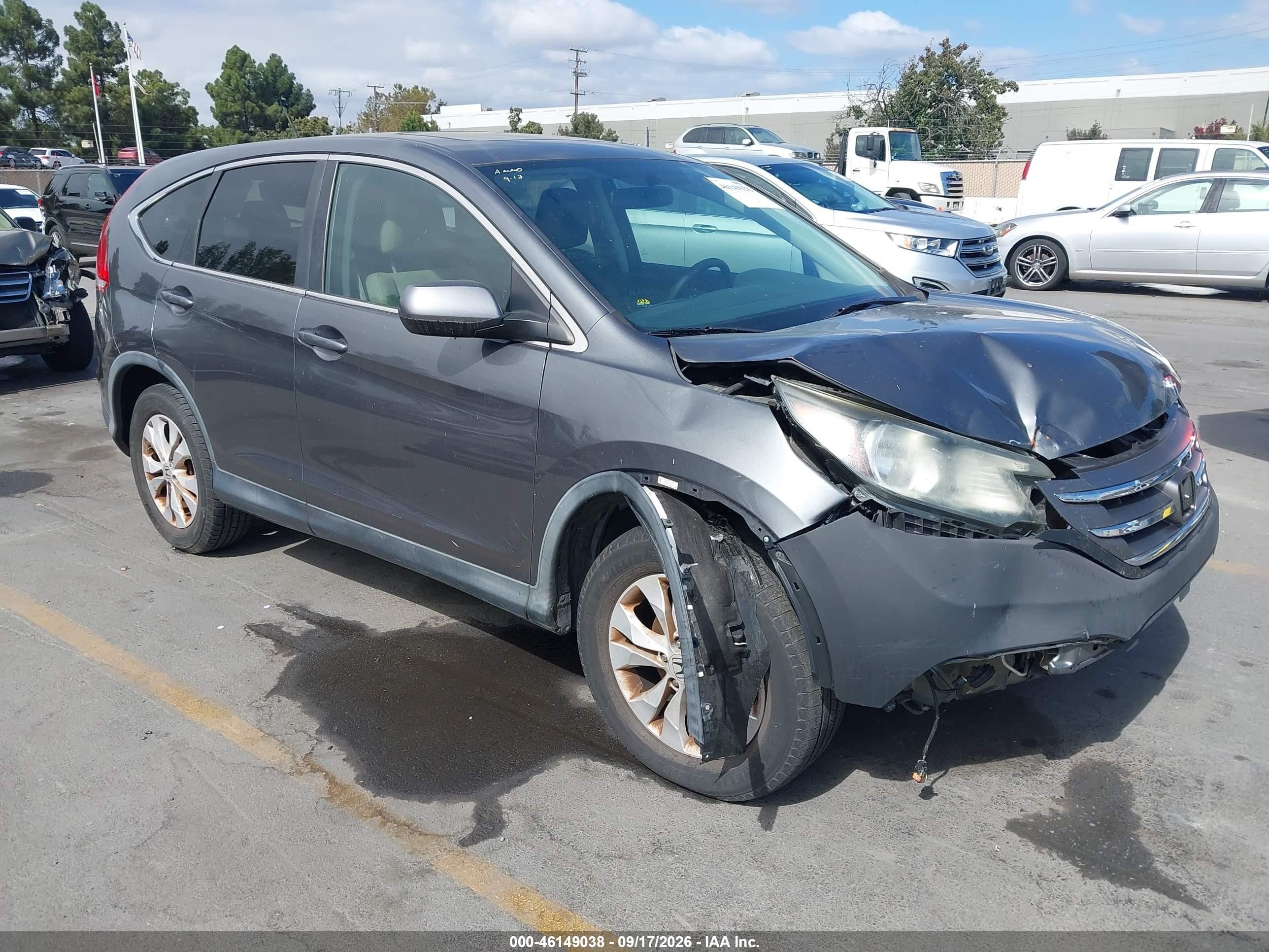 2013 Honda CR-V VIN 2HKRM3H52DH502157 IAAI salvage auction — Normal Wear, Clear - Dealer Only (California), sold $1,200 on 2026-10-12 (photo 1)