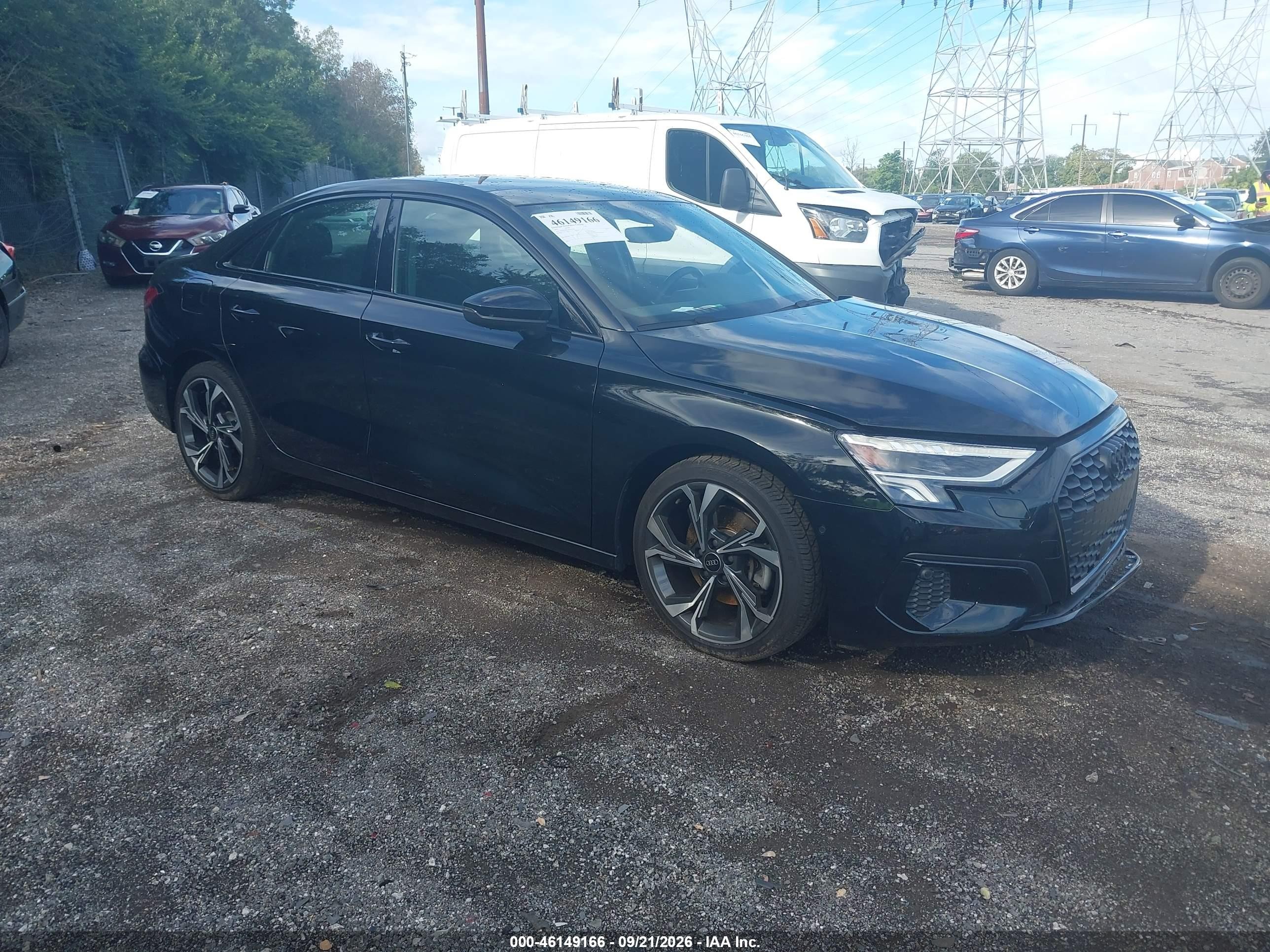 2023 Audi A3 VIN WAUHUDGY3PA015765 — IAAI salvage auction photo
