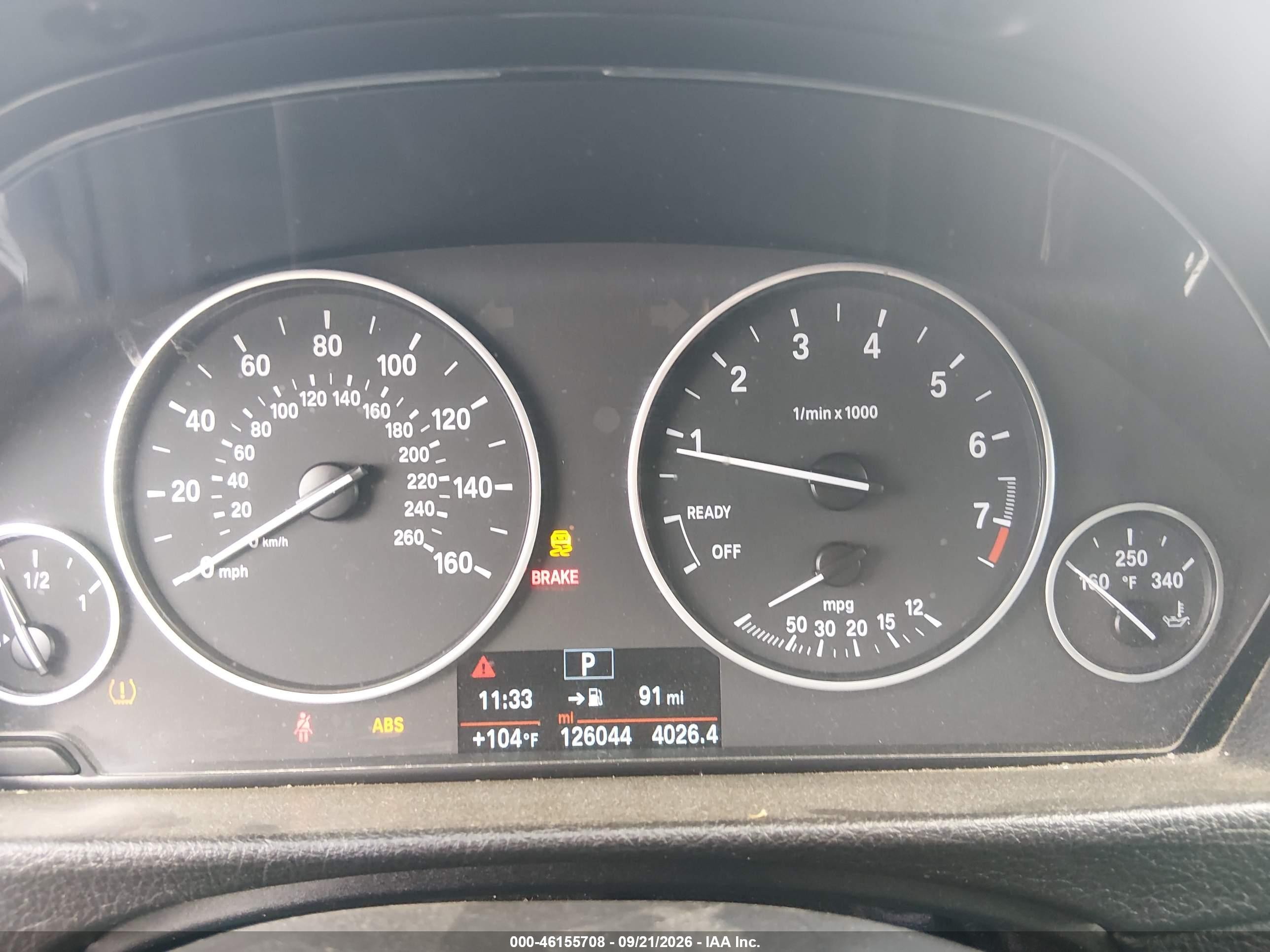 2015 BMW 3er VIN WBA3C1C51FK120871 IAAI salvage auction — Unknown, Salvage (Tennessee), sold $1,600 on 2026-10-03 (photo 7)