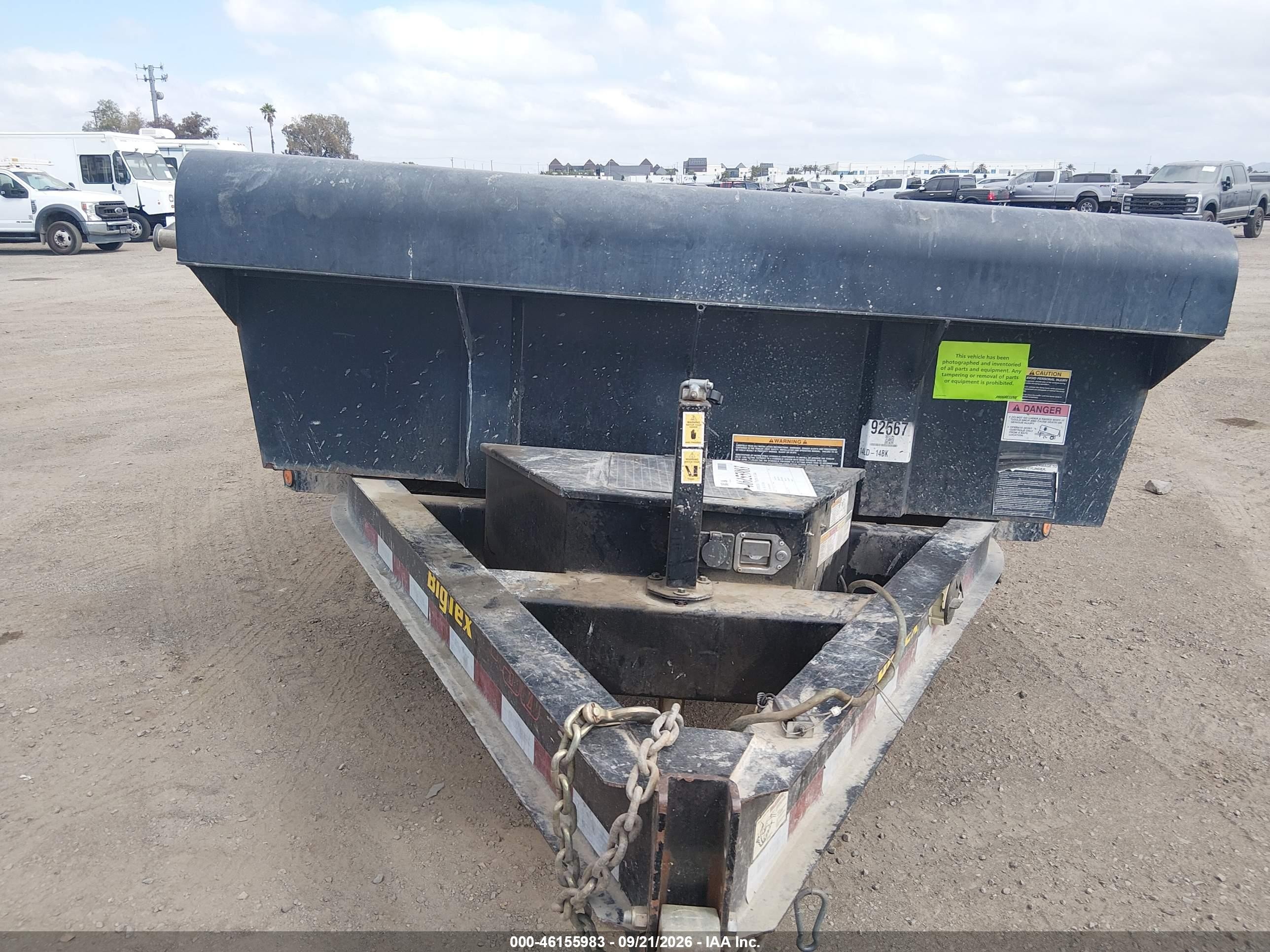 2021 Big Tex Trailer VIN 16V1D1924M5092567 IAAI salvage auction — Rear End, Salvage (California), sold $1,550 on 2026-10-02 (photo 7)