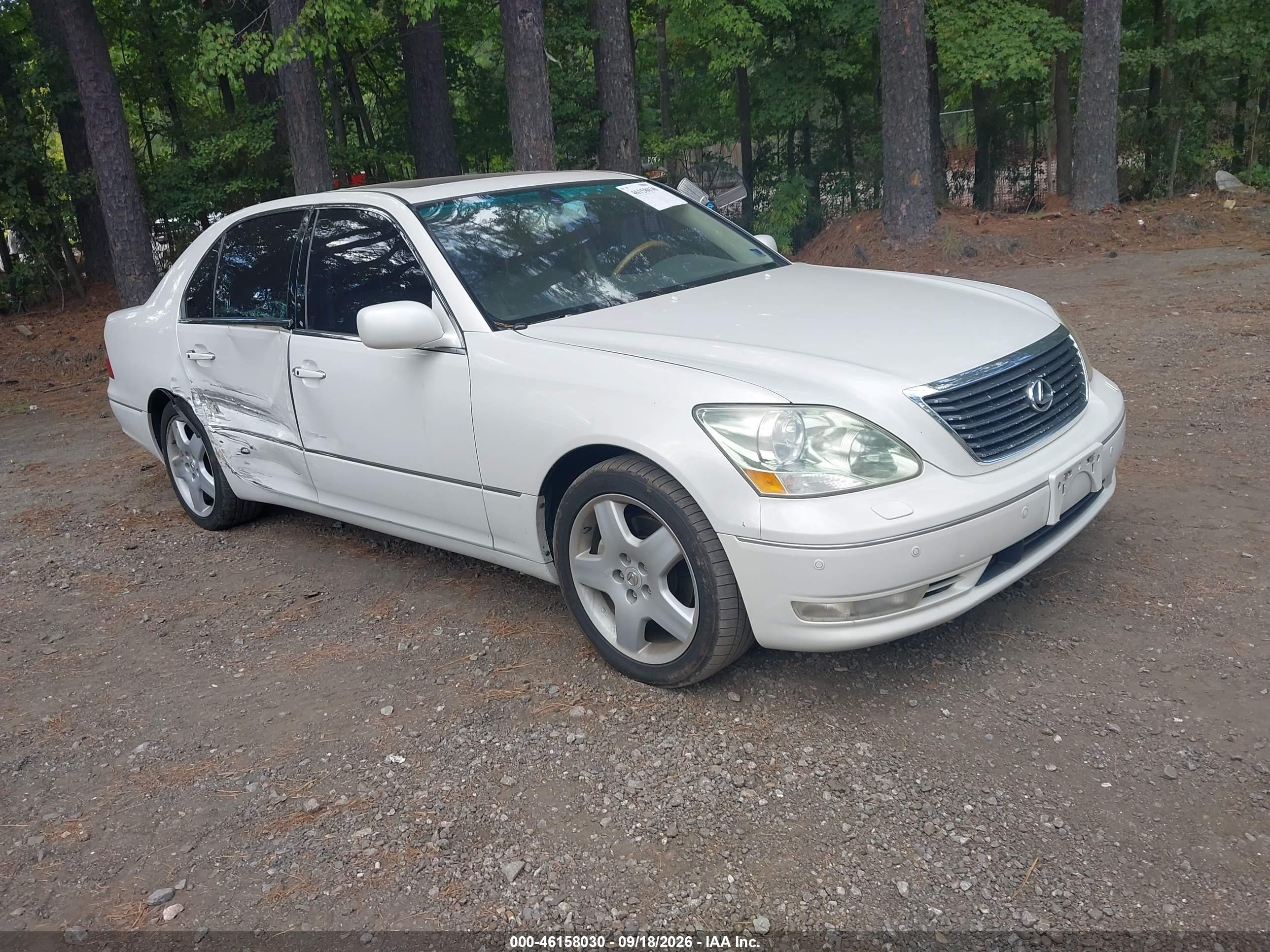 2006 Lexus Ls 430 VIN JTHBN36F265041215 IAAI salvage auction — Side, Clear (Virginia), sold $2,650 on 2026-10-01 (photo 1)