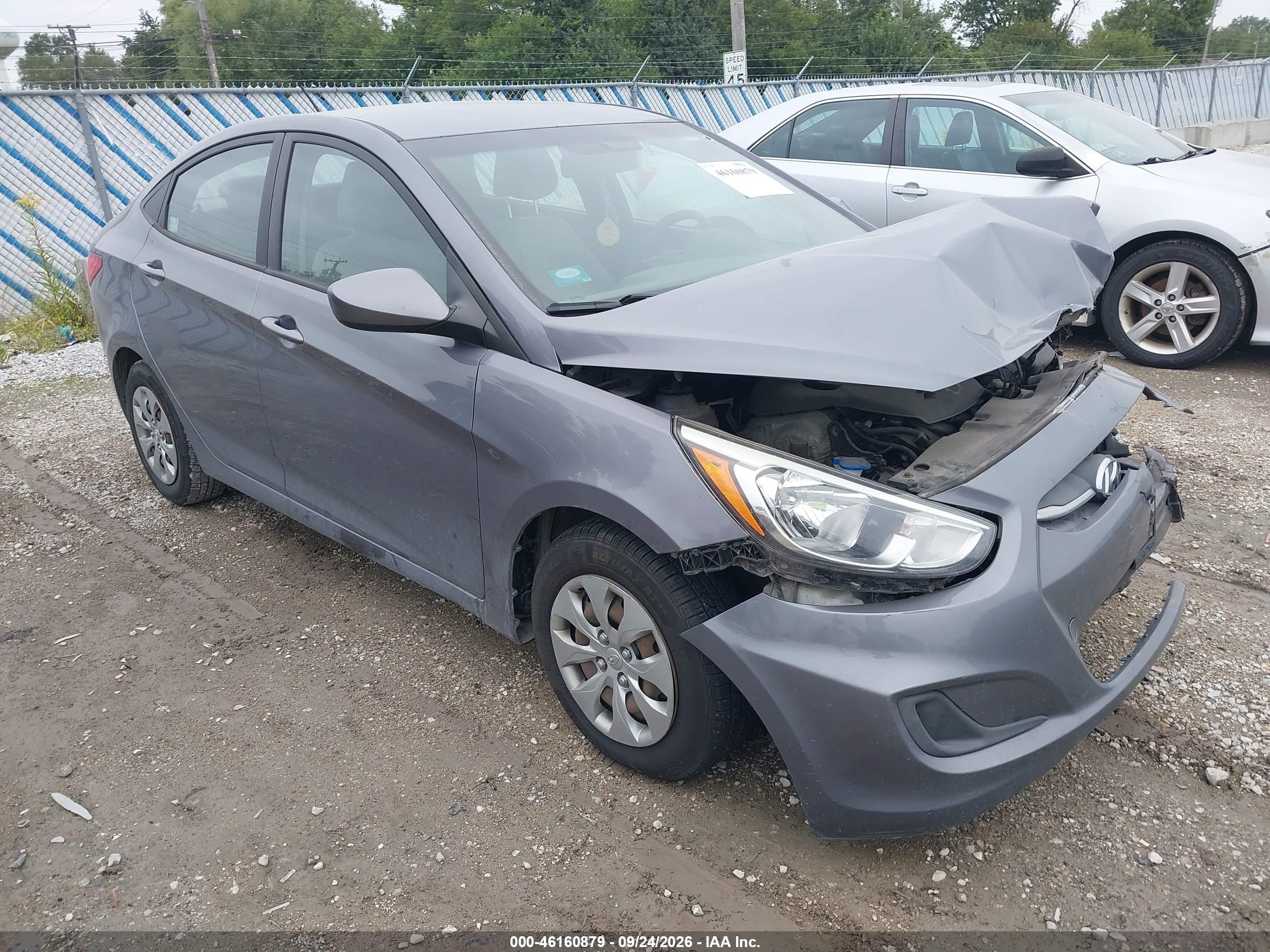 2016 Hyundai Accent VIN KMHCT4AE8GU142634 IAAI salvage auction — Normal Wear, Clear (Illinois), sold $700 on 2026-10-02 (photo 1)